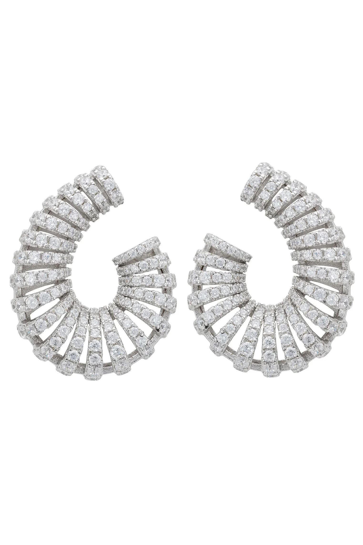 Diamond swirl earrings.