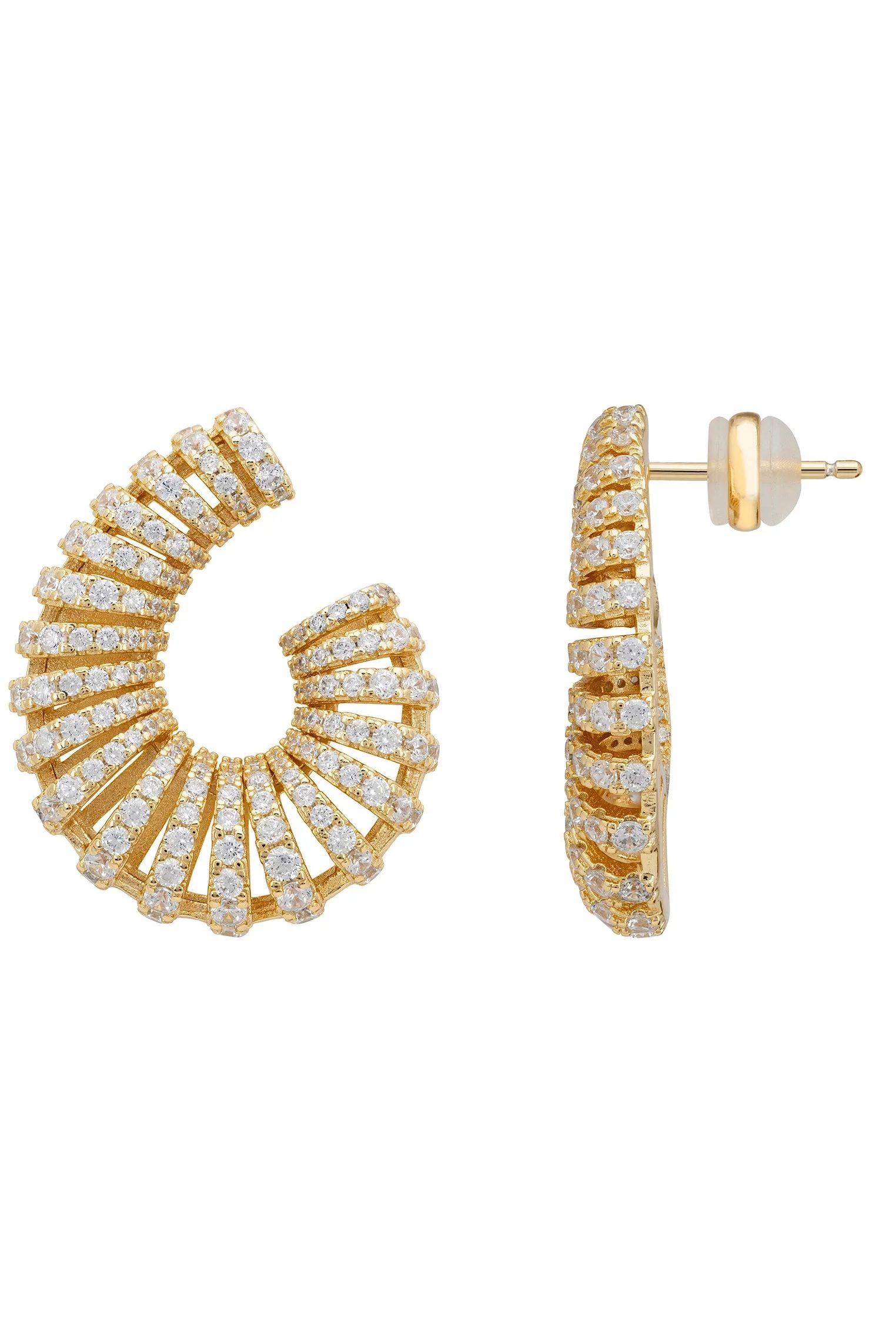 Push backing of the earrings.