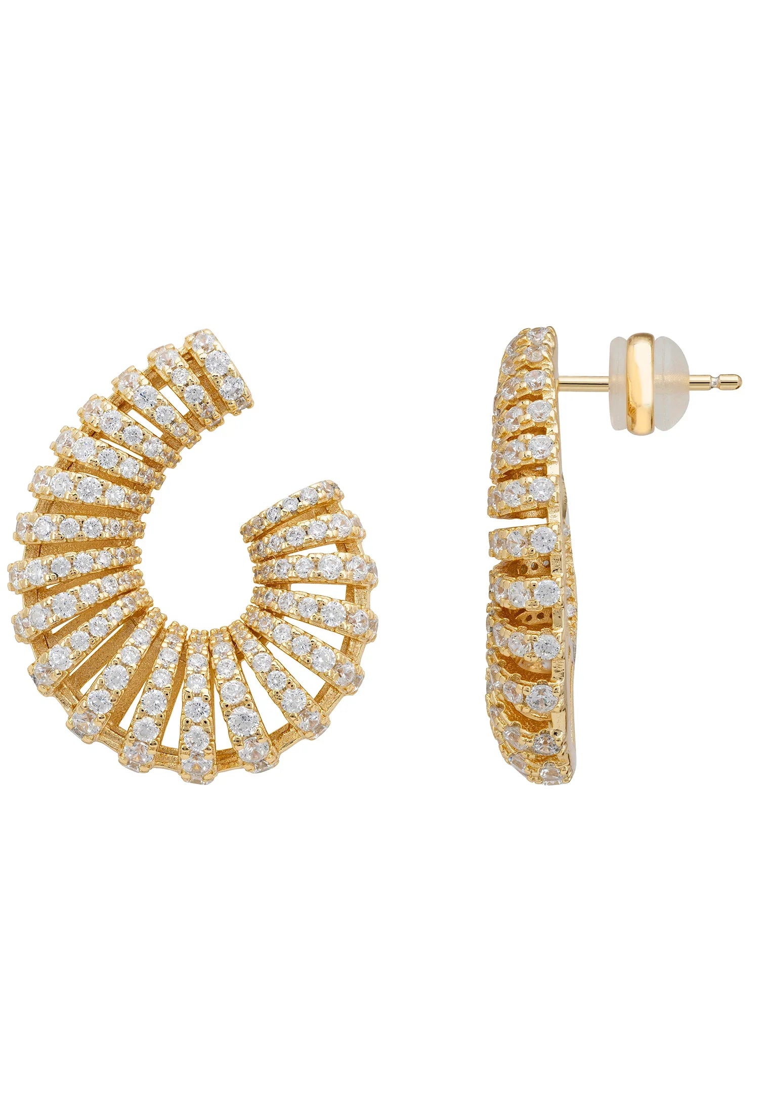 Push backing of the earrings.