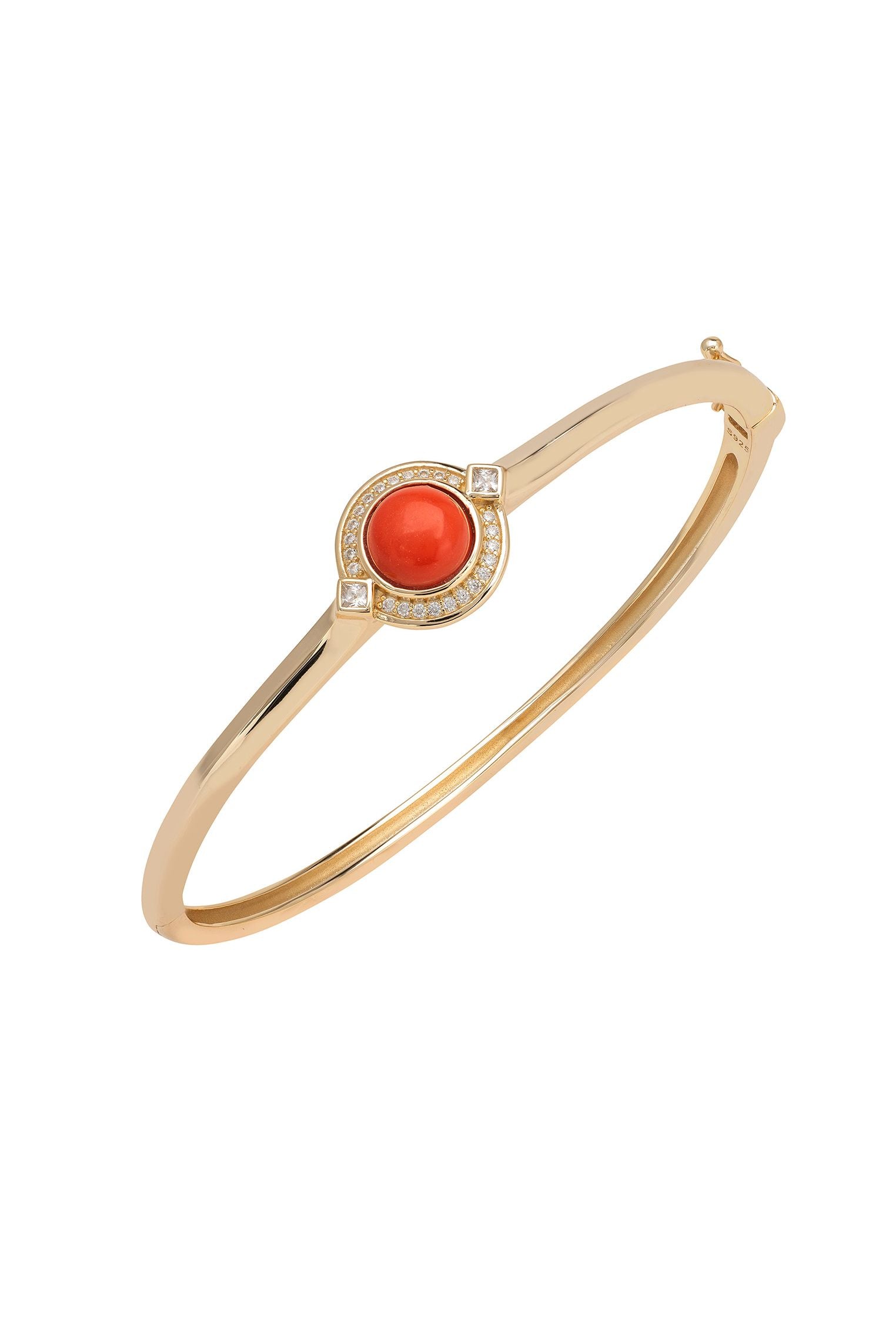 Clara Bow Bangle Coral Gold