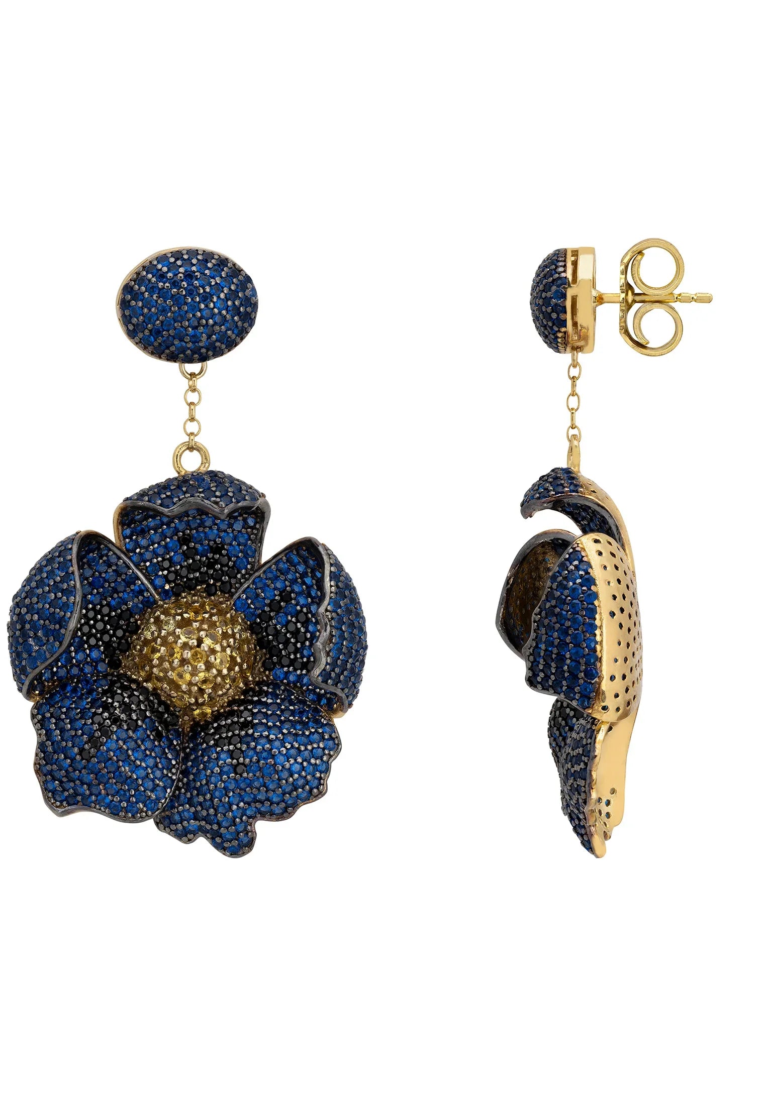 Push backing of the earrings.