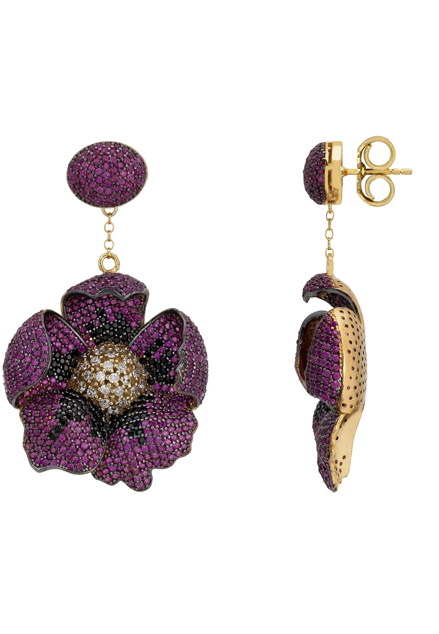 Push backing of the earrings.