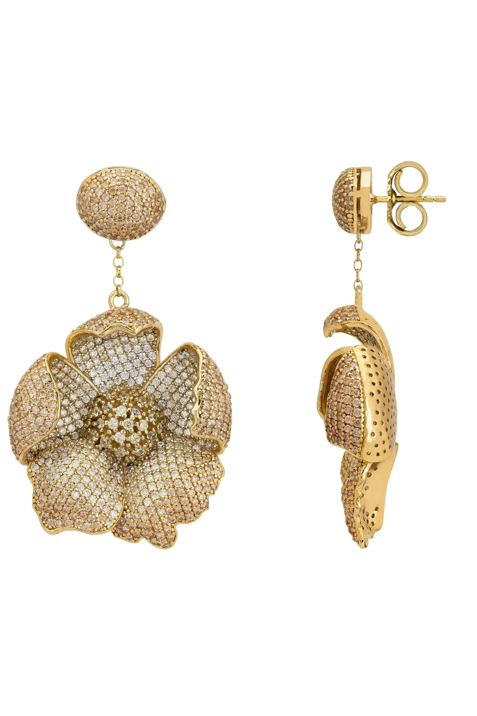 Push backing of the earrings.