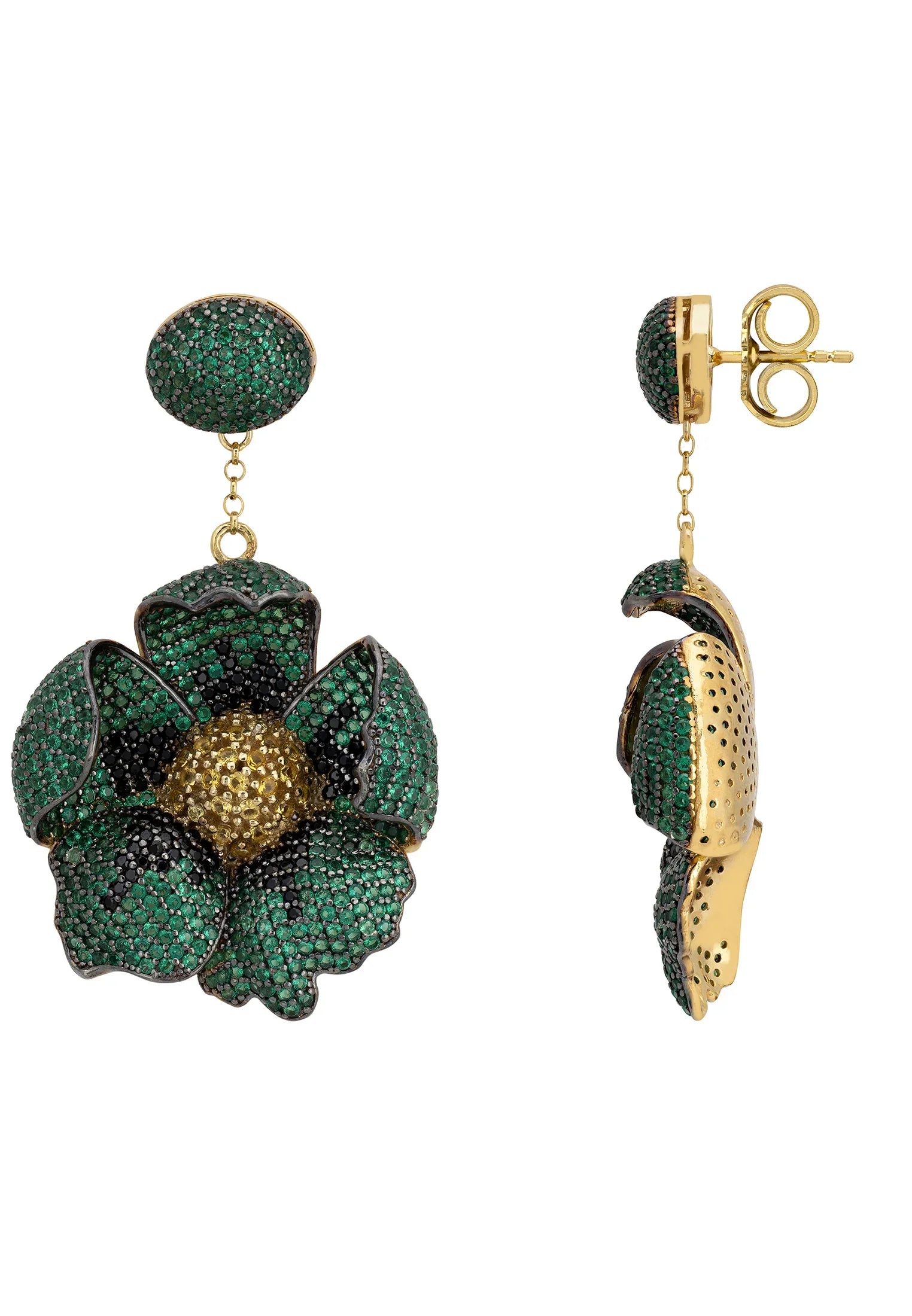 Push backing of the earrings.