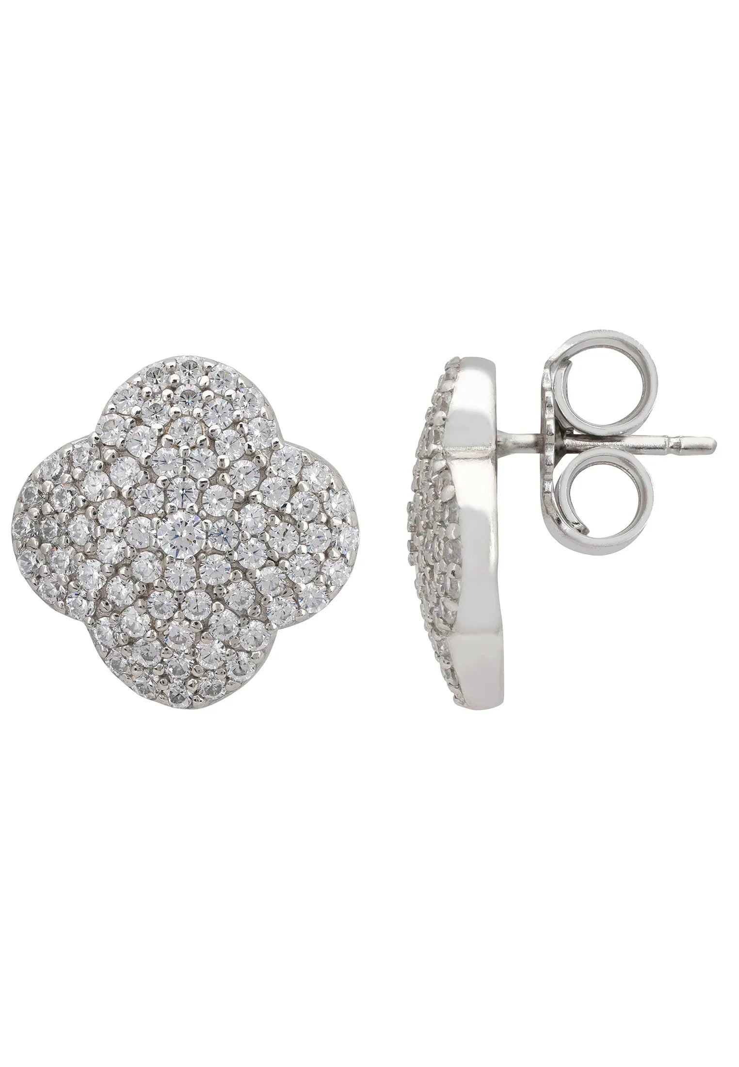 Push backing of the earrings.