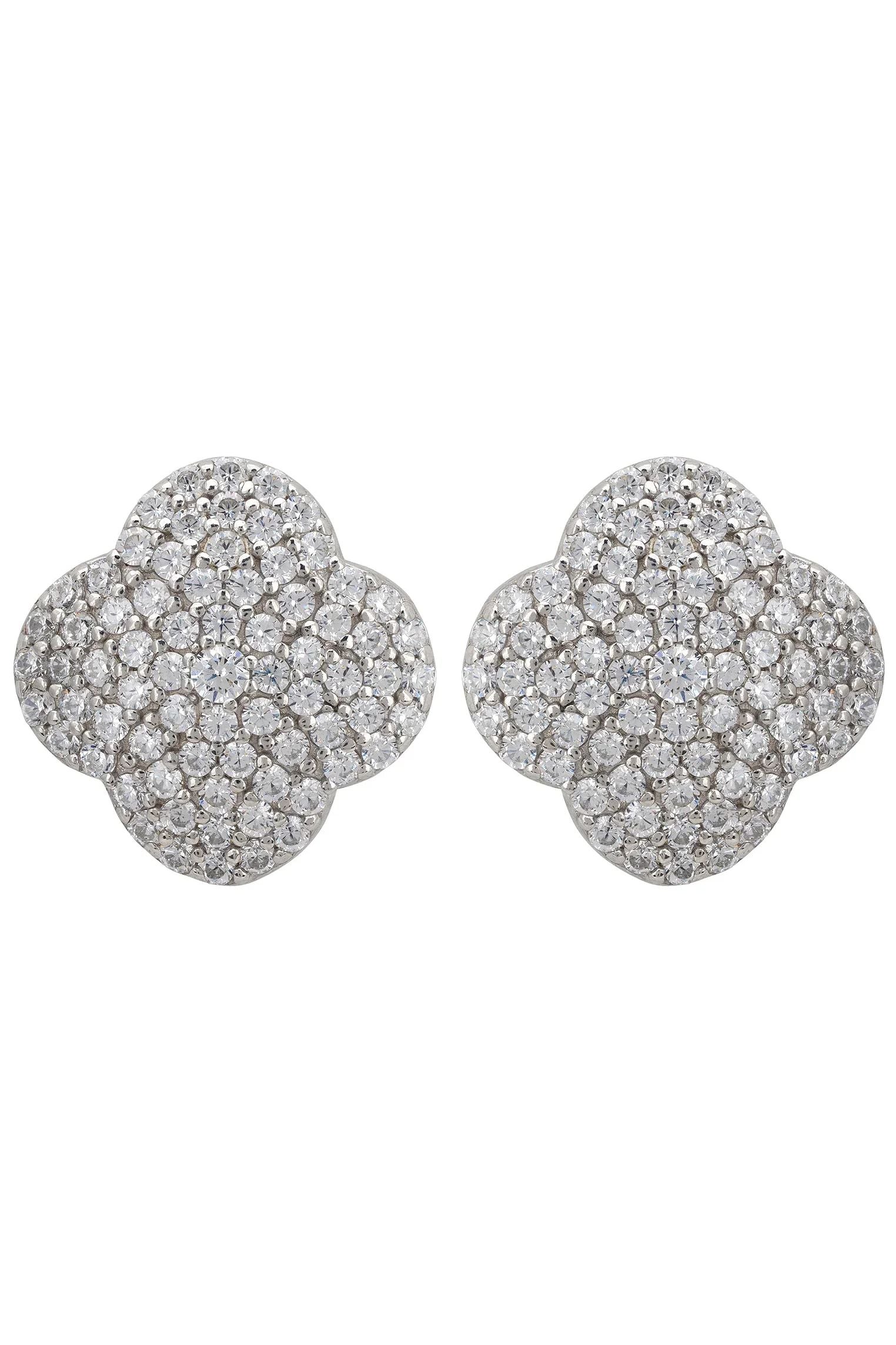 Diamond clover stud earrings.