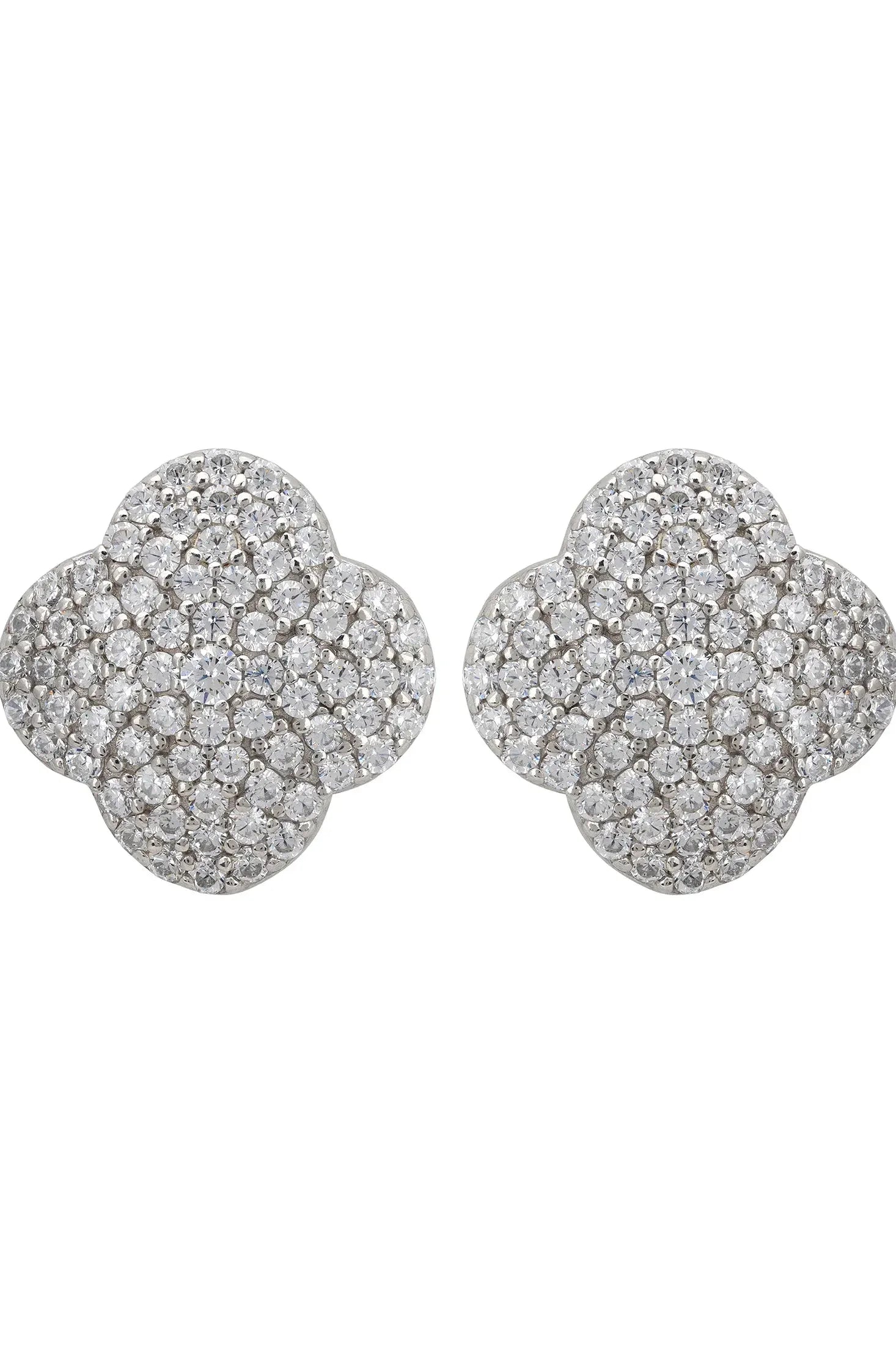 Diamond clover stud earrings.