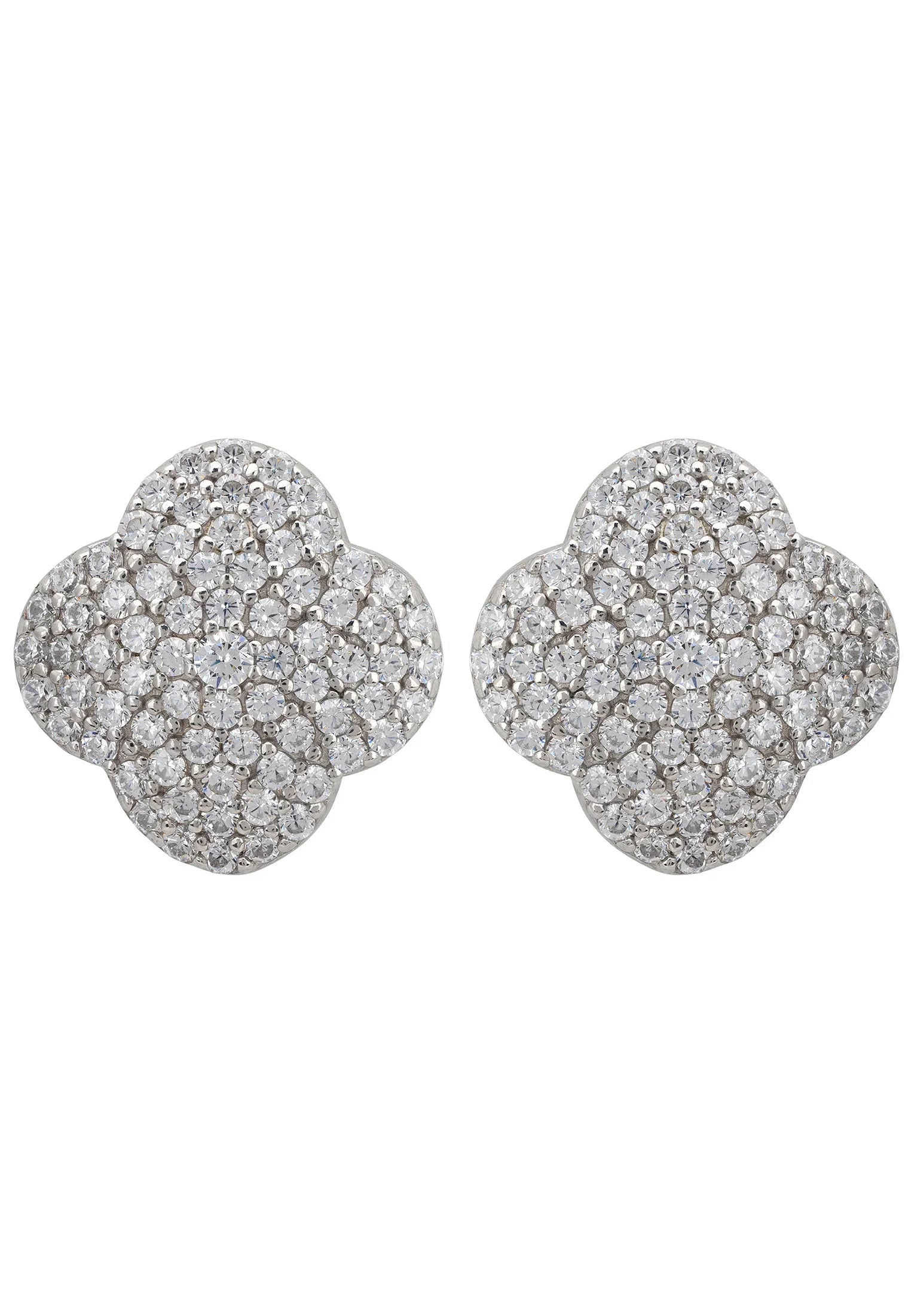 Diamond clover stud earrings.