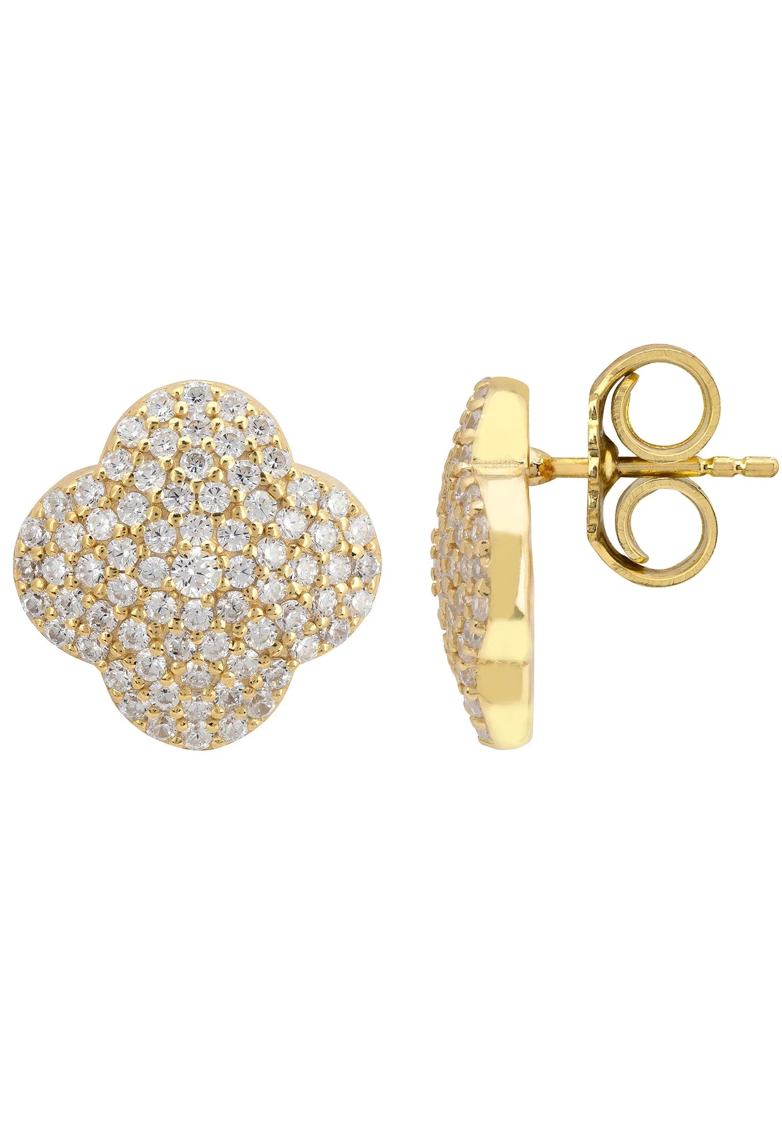 Push backing of the earrings.