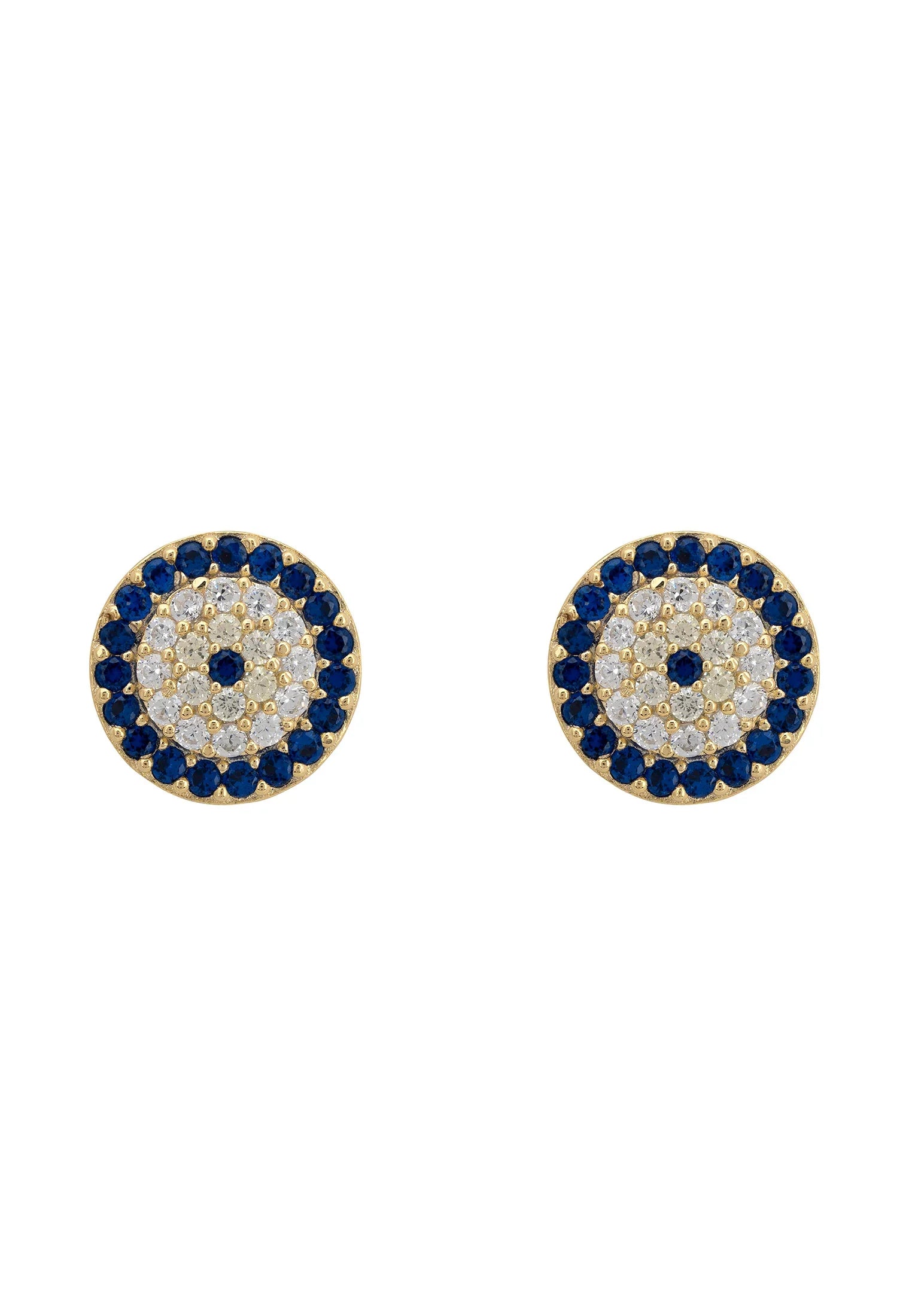 Gemstone evil eye stud earrings.