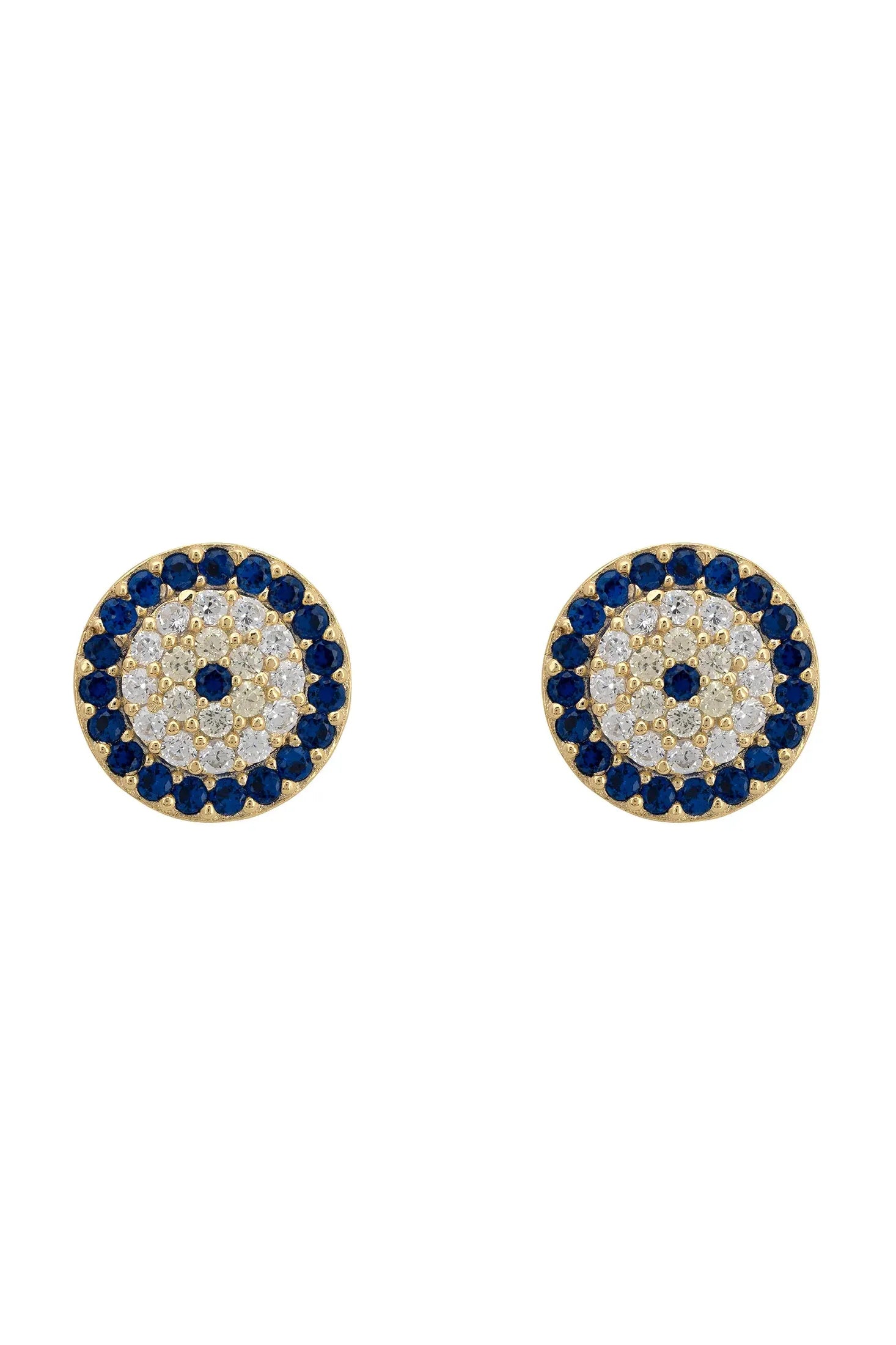 Gemstone evil eye stud earrings.