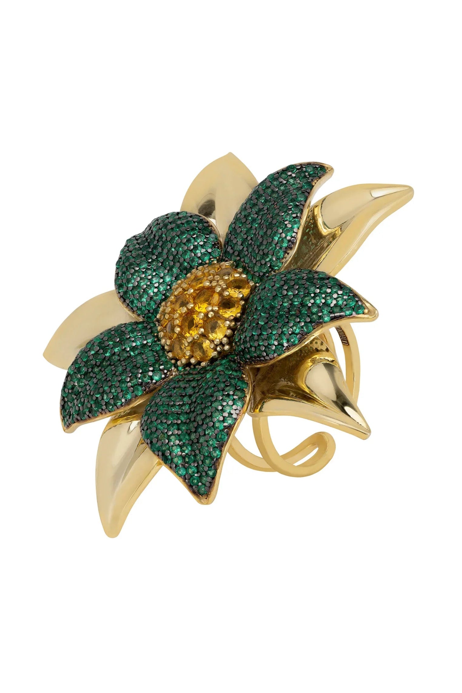 The adjustable band of the ring.