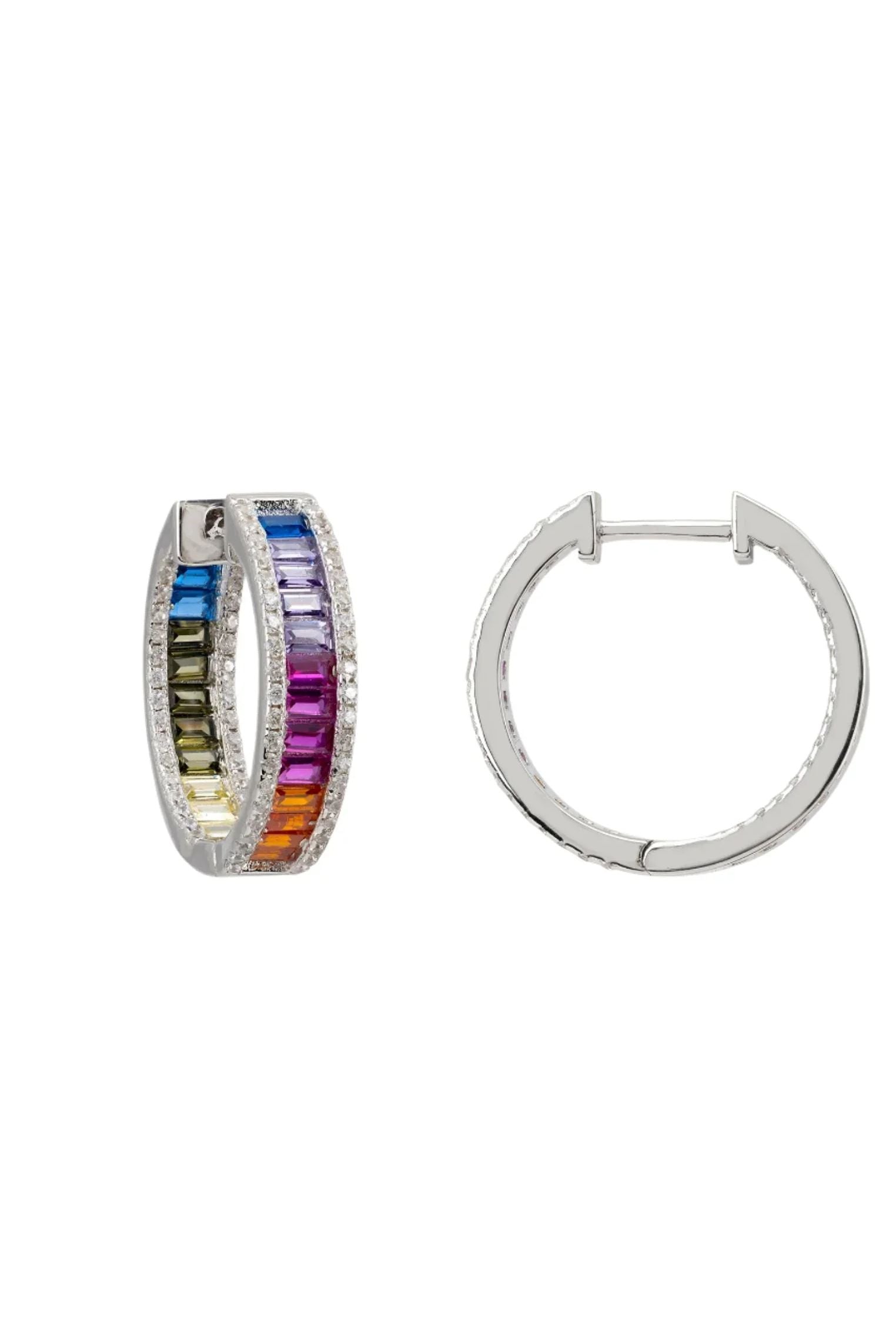 The hinge of the hoop earrings.