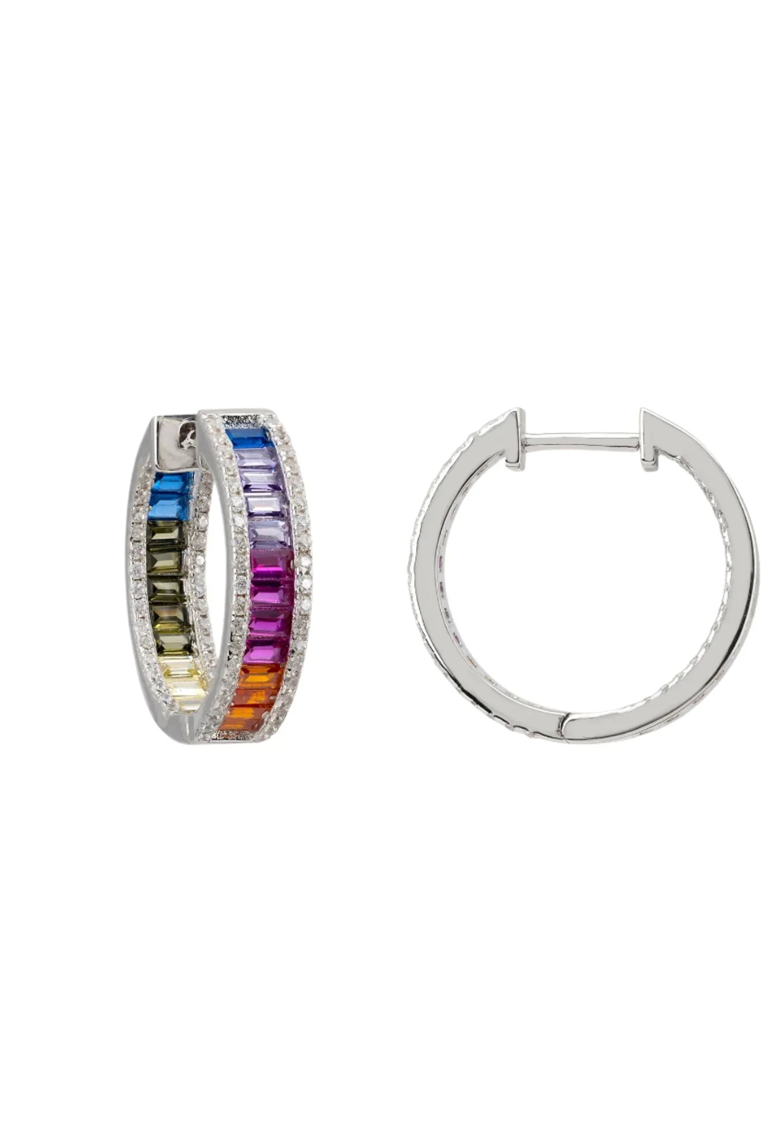 The hinge of the hoop earrings.