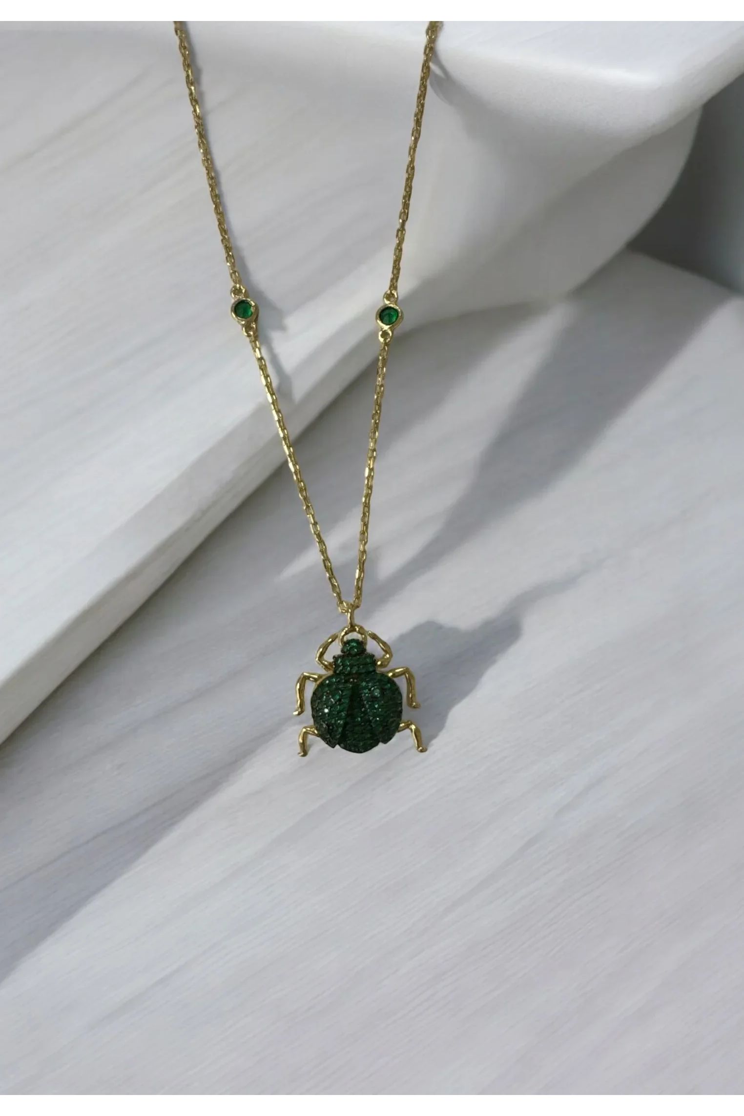 Still life of the necklace.