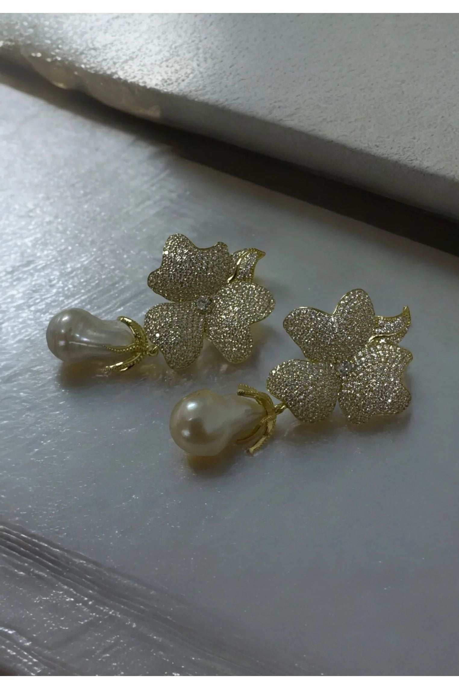 Still life of the earrings.