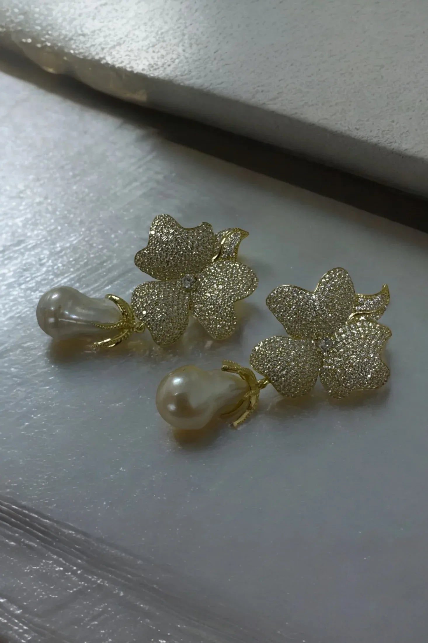 Still life of the earrings.