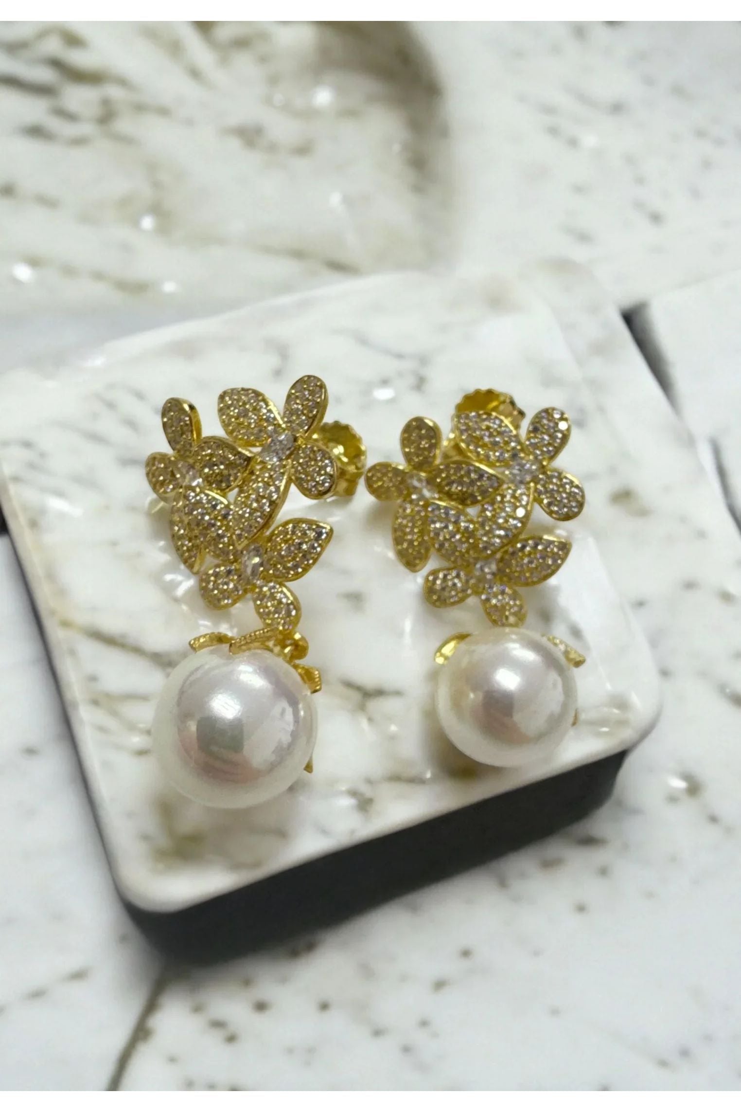 Still life of the earrings.