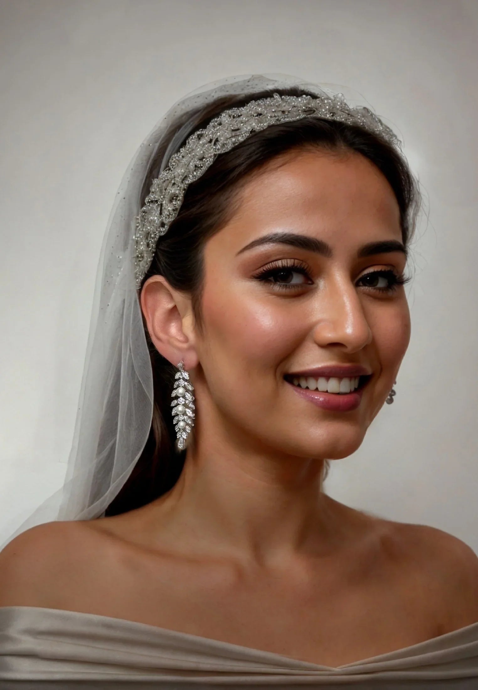 The earring worn by a bride.