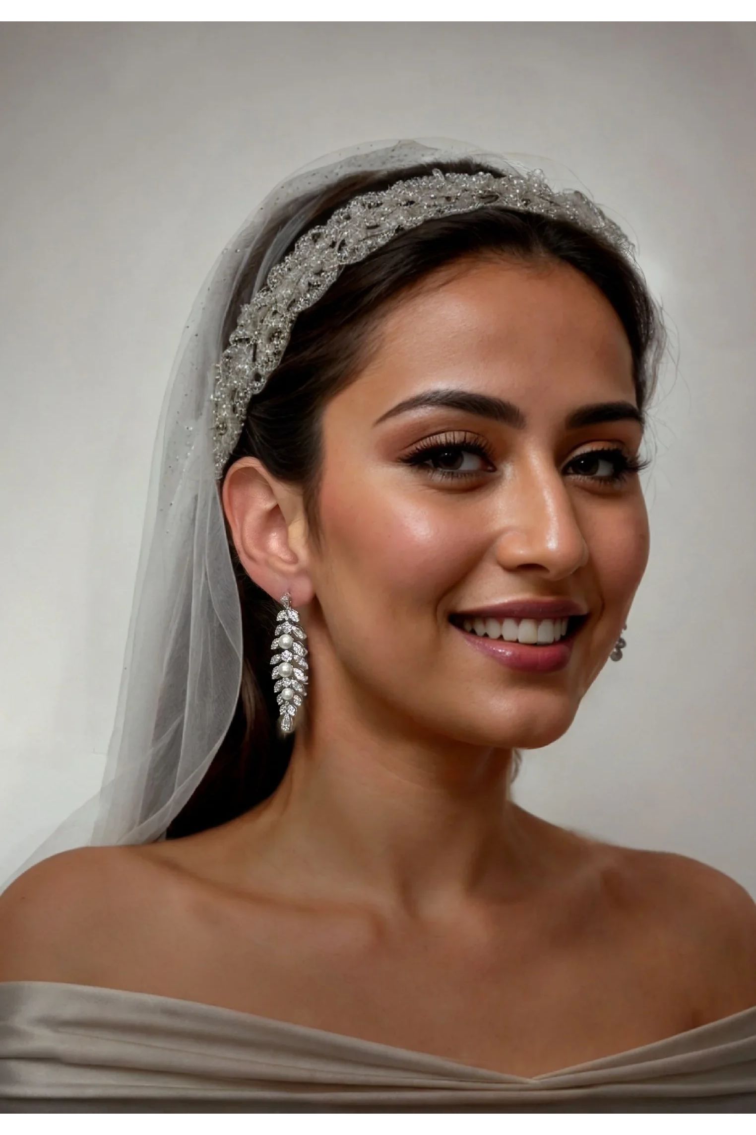 The earring worn by a bride.