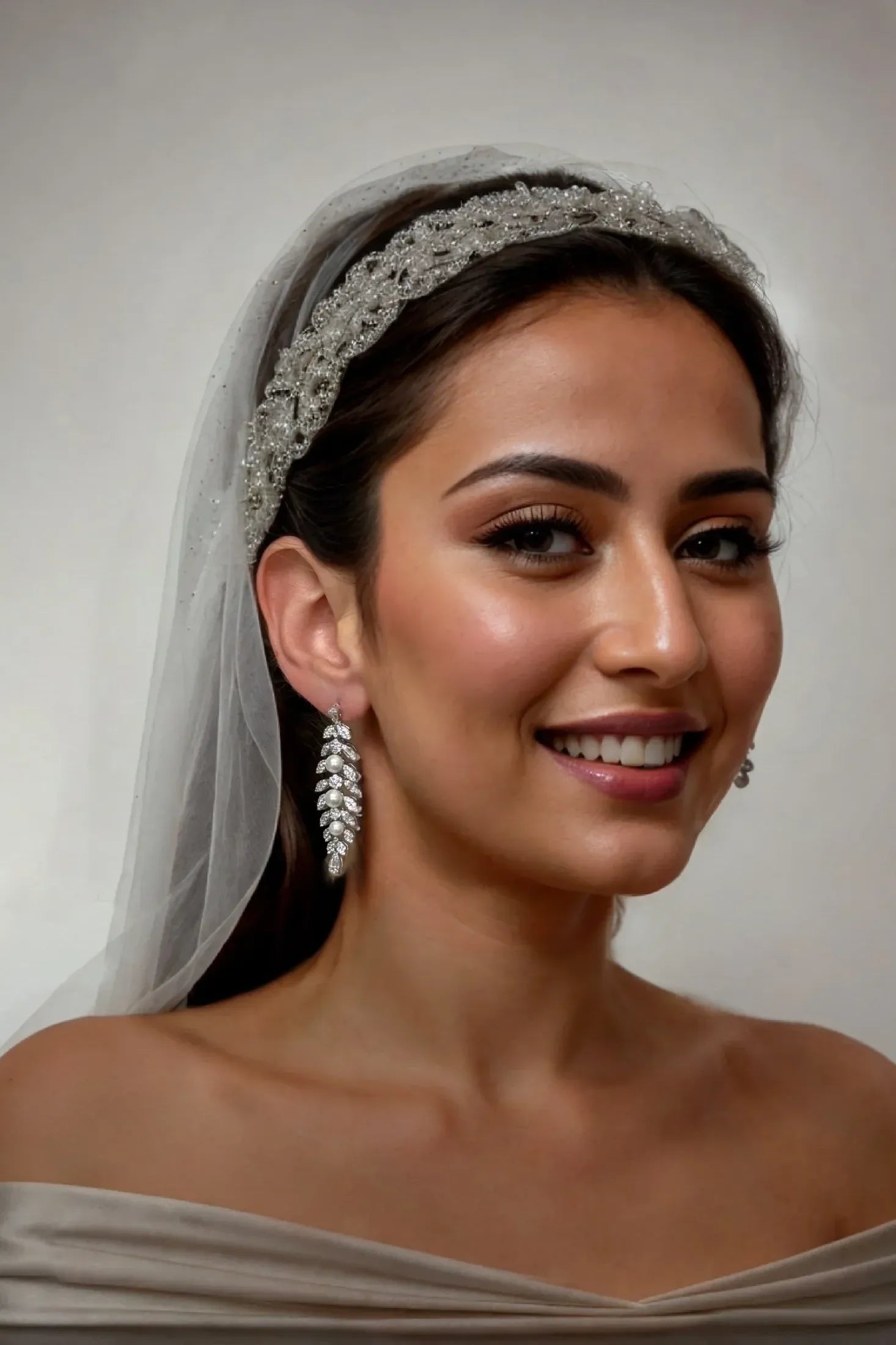 The earring worn by a bride.