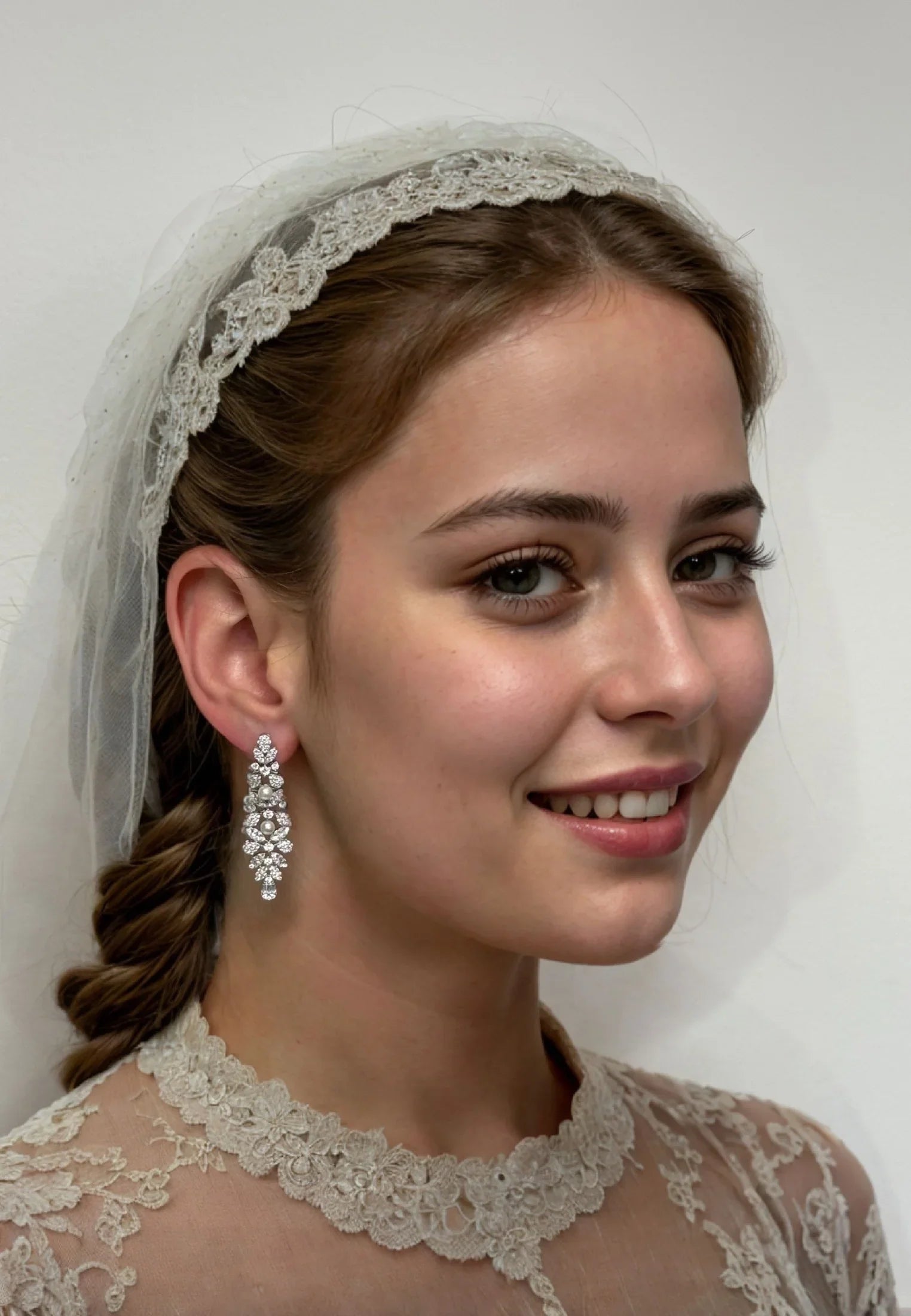 The earring worn by a bride.
