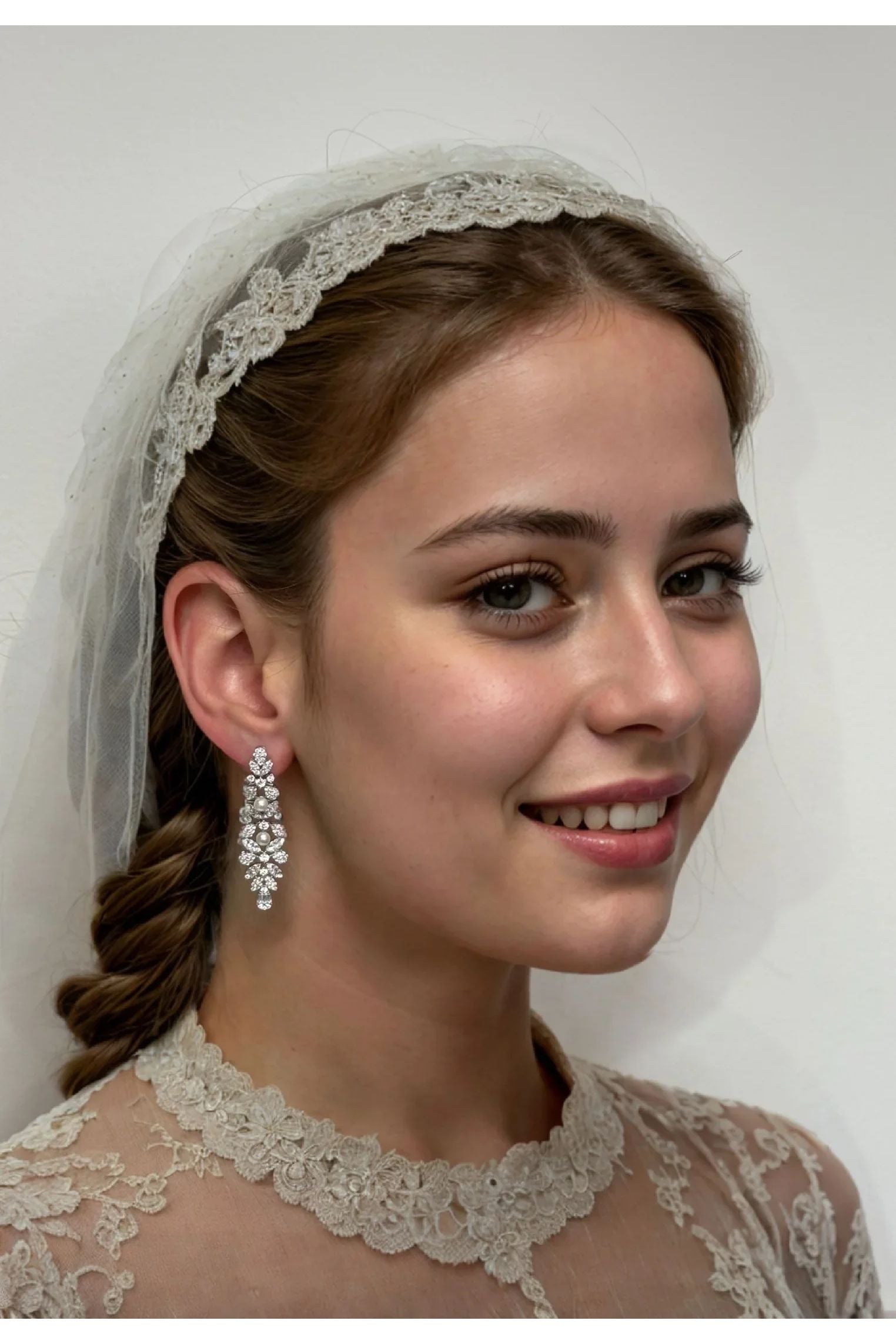 The earring worn by a bride.
