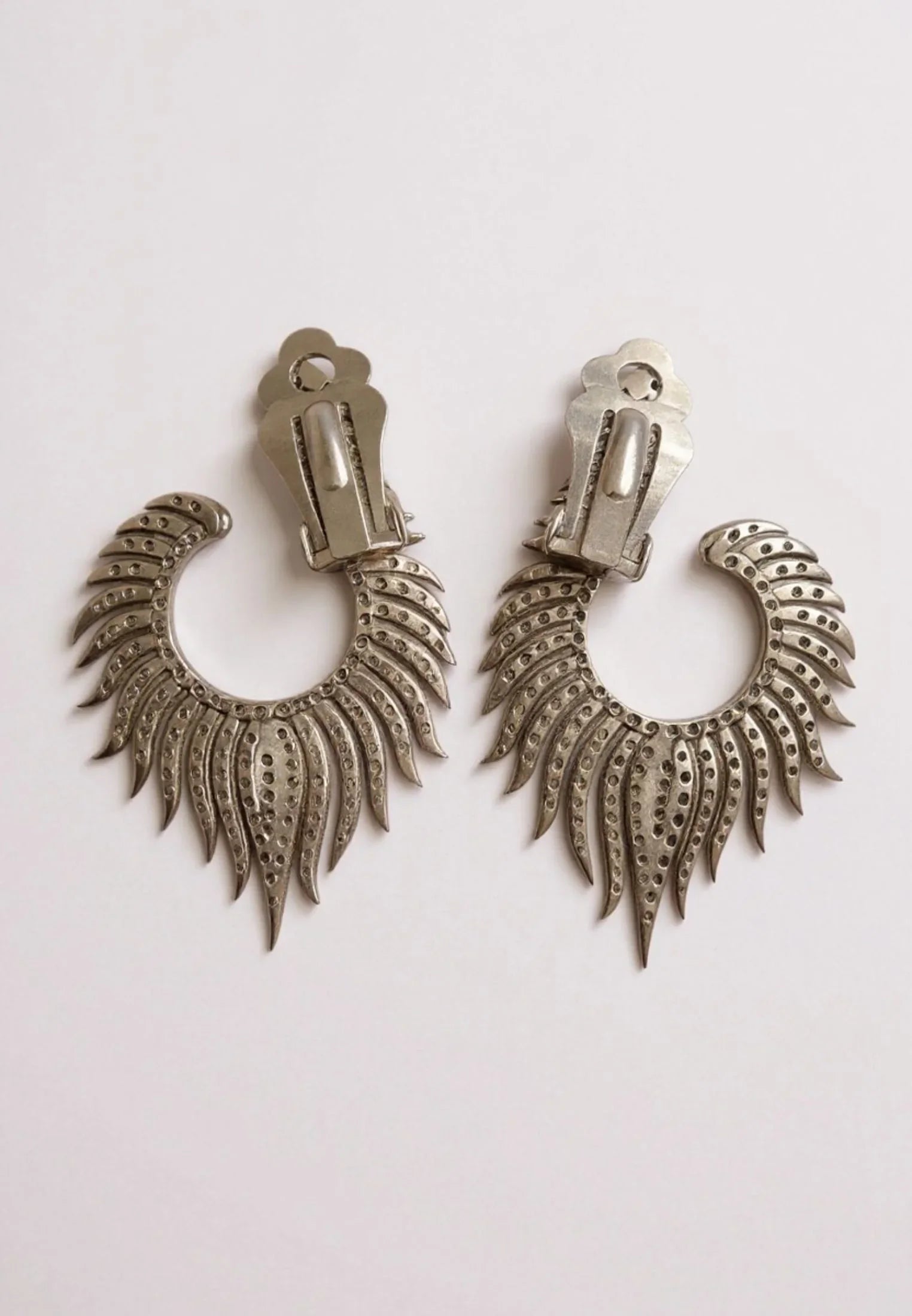 Clip-on backing of the earrings.