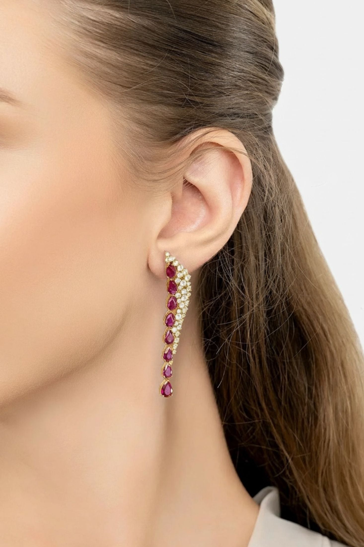 Worn by a model.