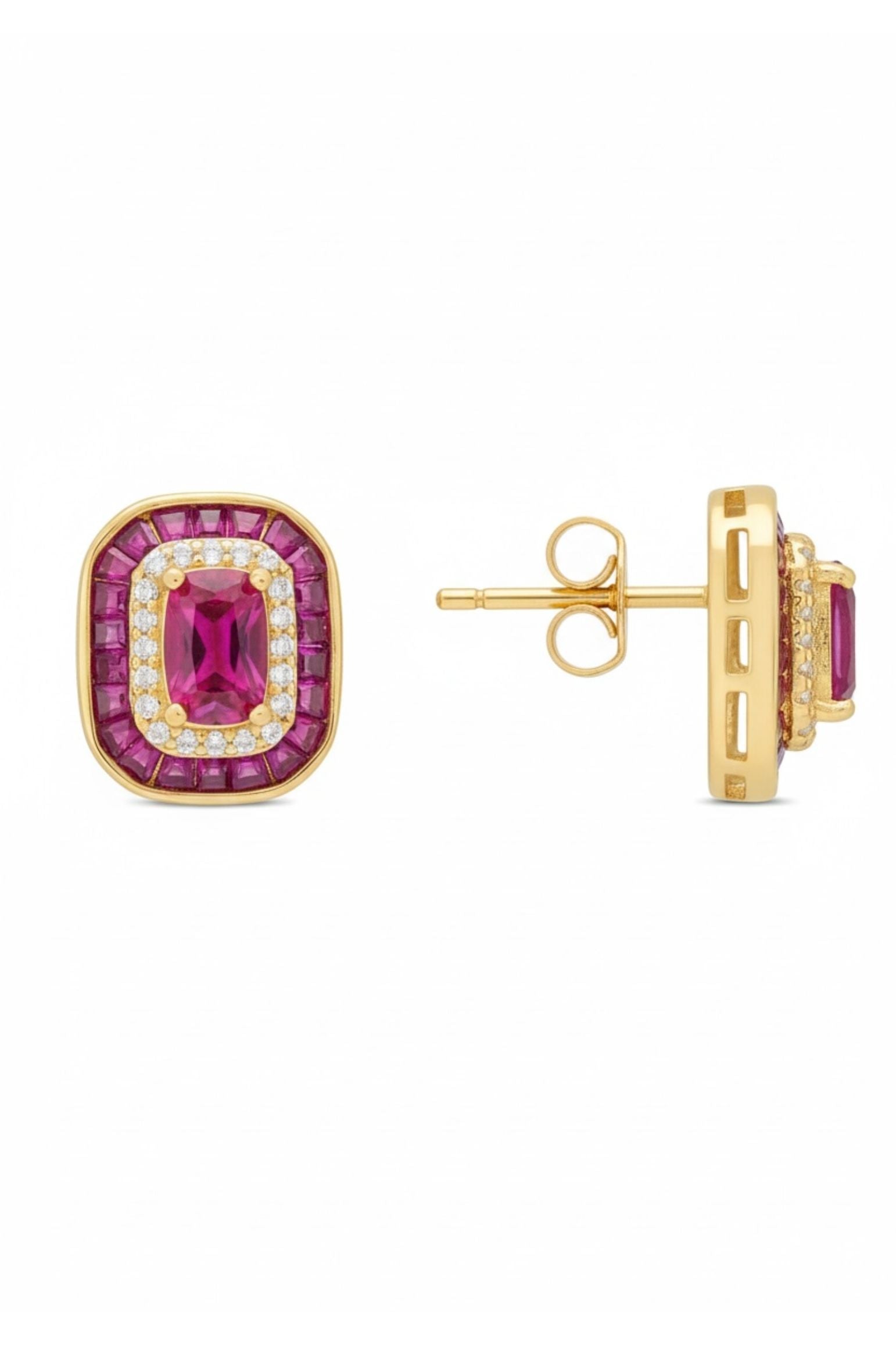 Push backing of the earrings.