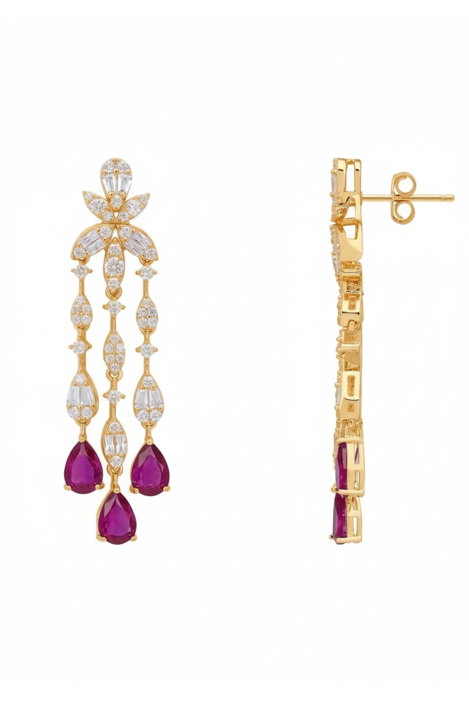 Push backing of the earrings.