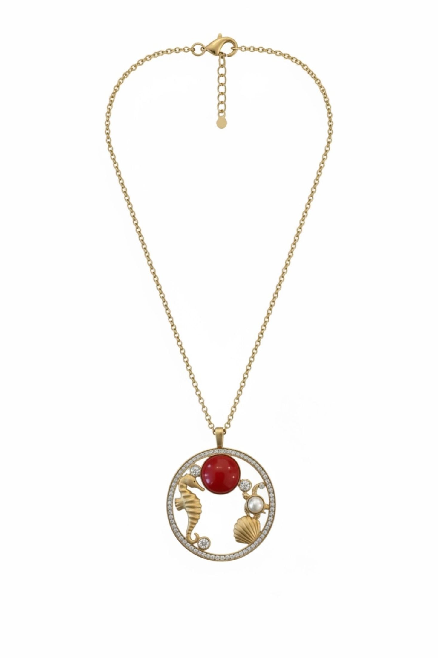 Full view showing the lobster clasp and chain.