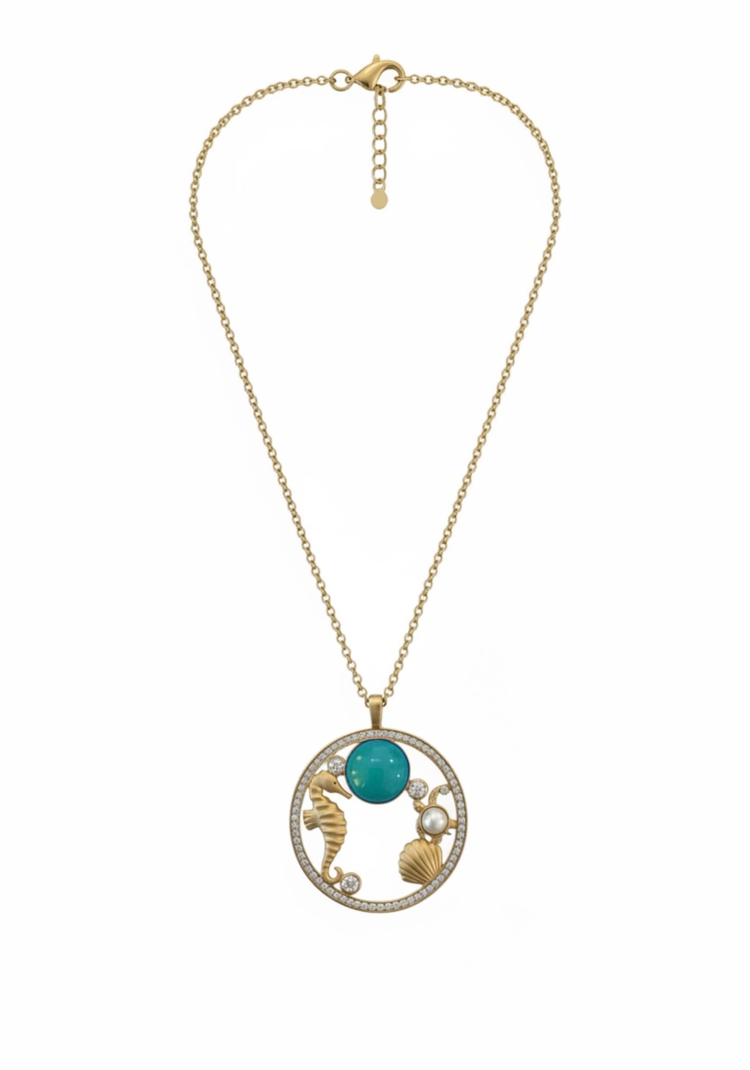 Full view showing the lobster clasp and chain.