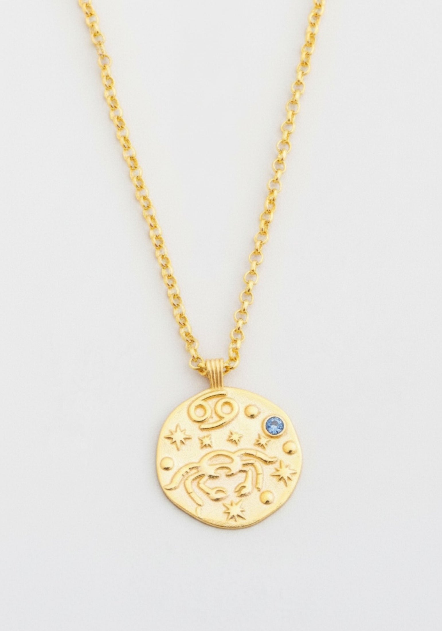 Zodiac Birthstone Talisman Necklace Cancer Gold