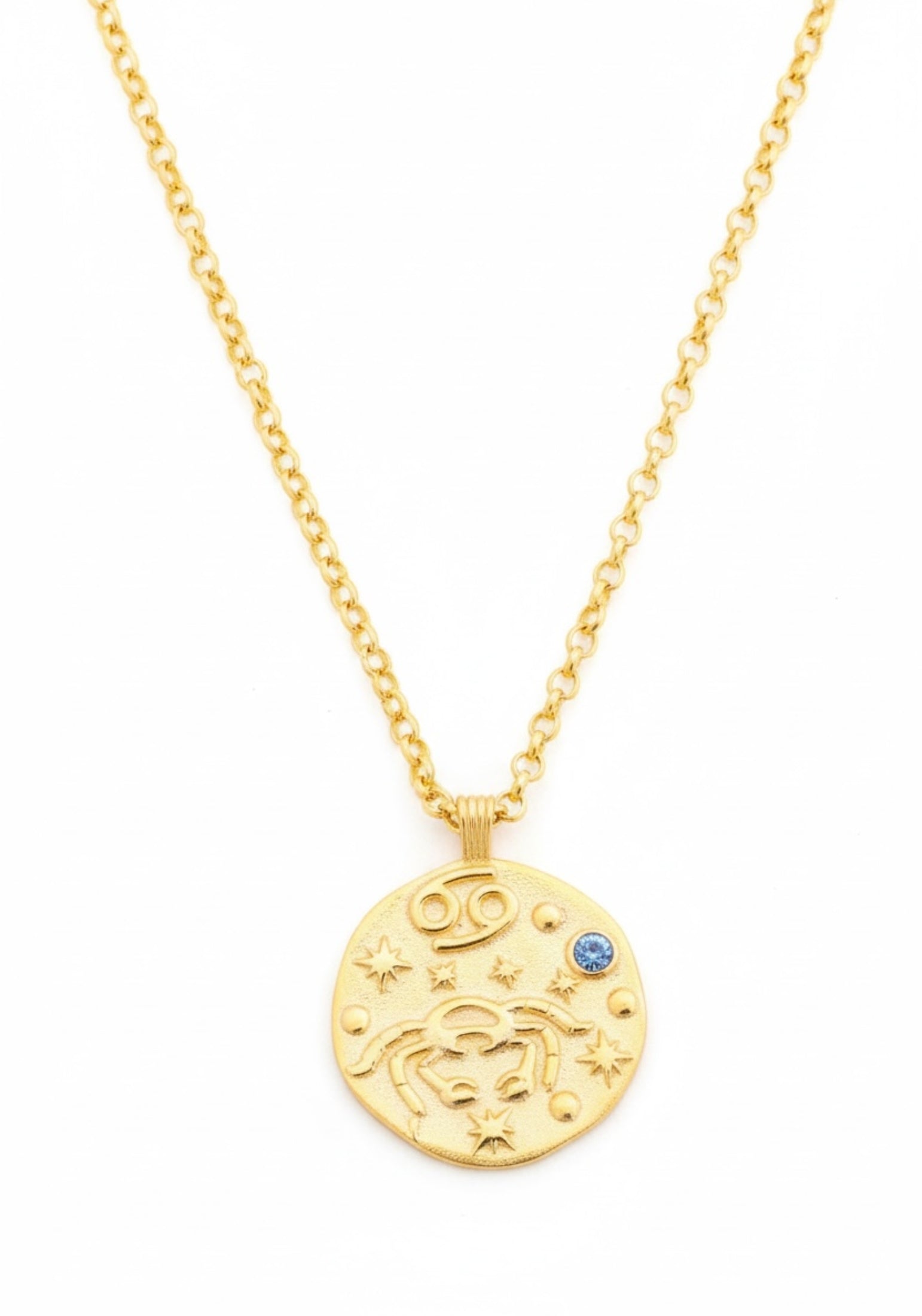 Zodiac Birthstone Talisman Necklace Cancer Gold