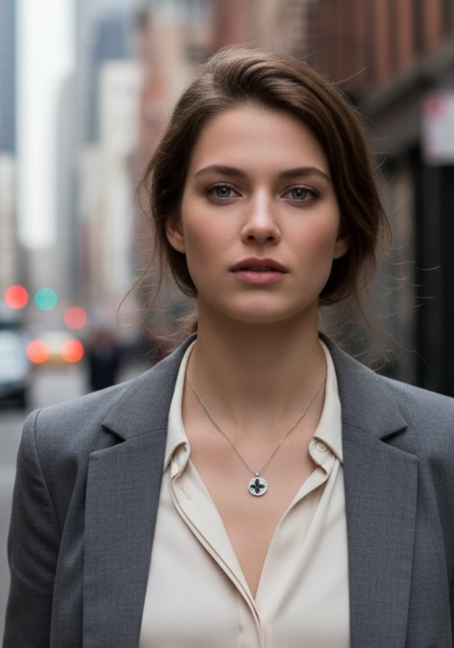 Florentine Clover Necklace Silver