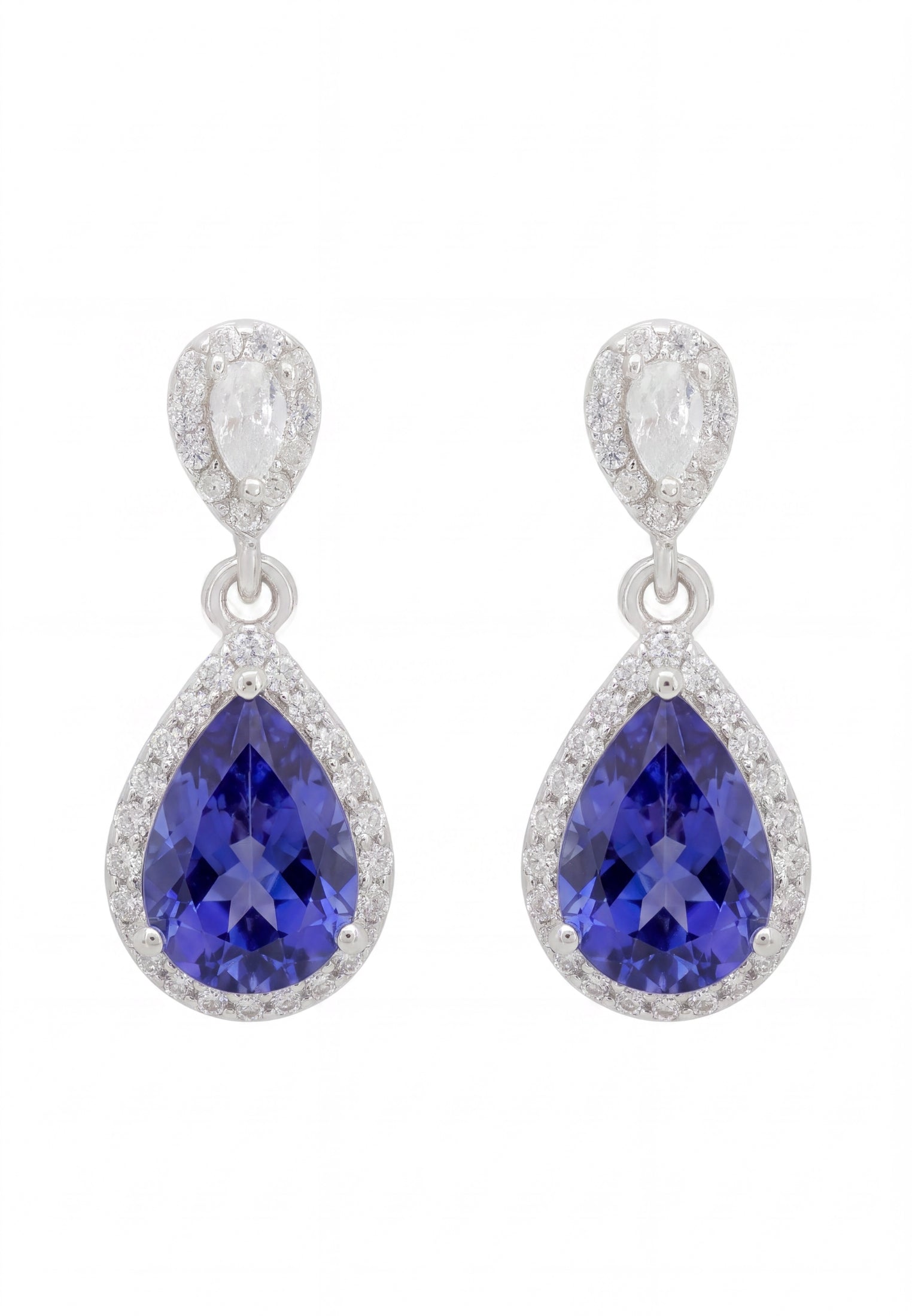 Phillippa Drop Earrings Tanzanite Silver