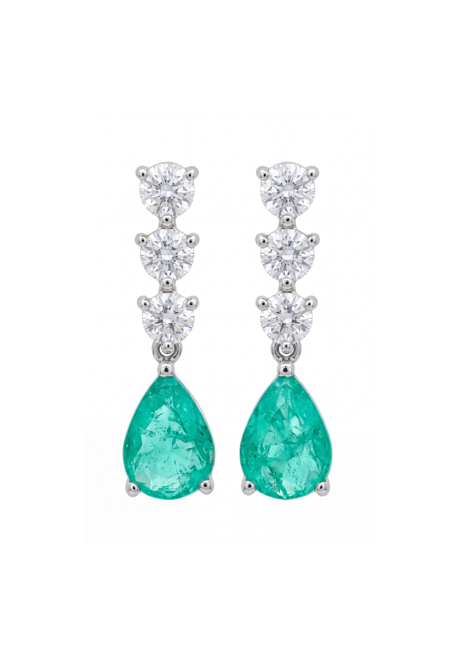 Delphine Paraiba Tourmaline Triple Drop Earrings Silver