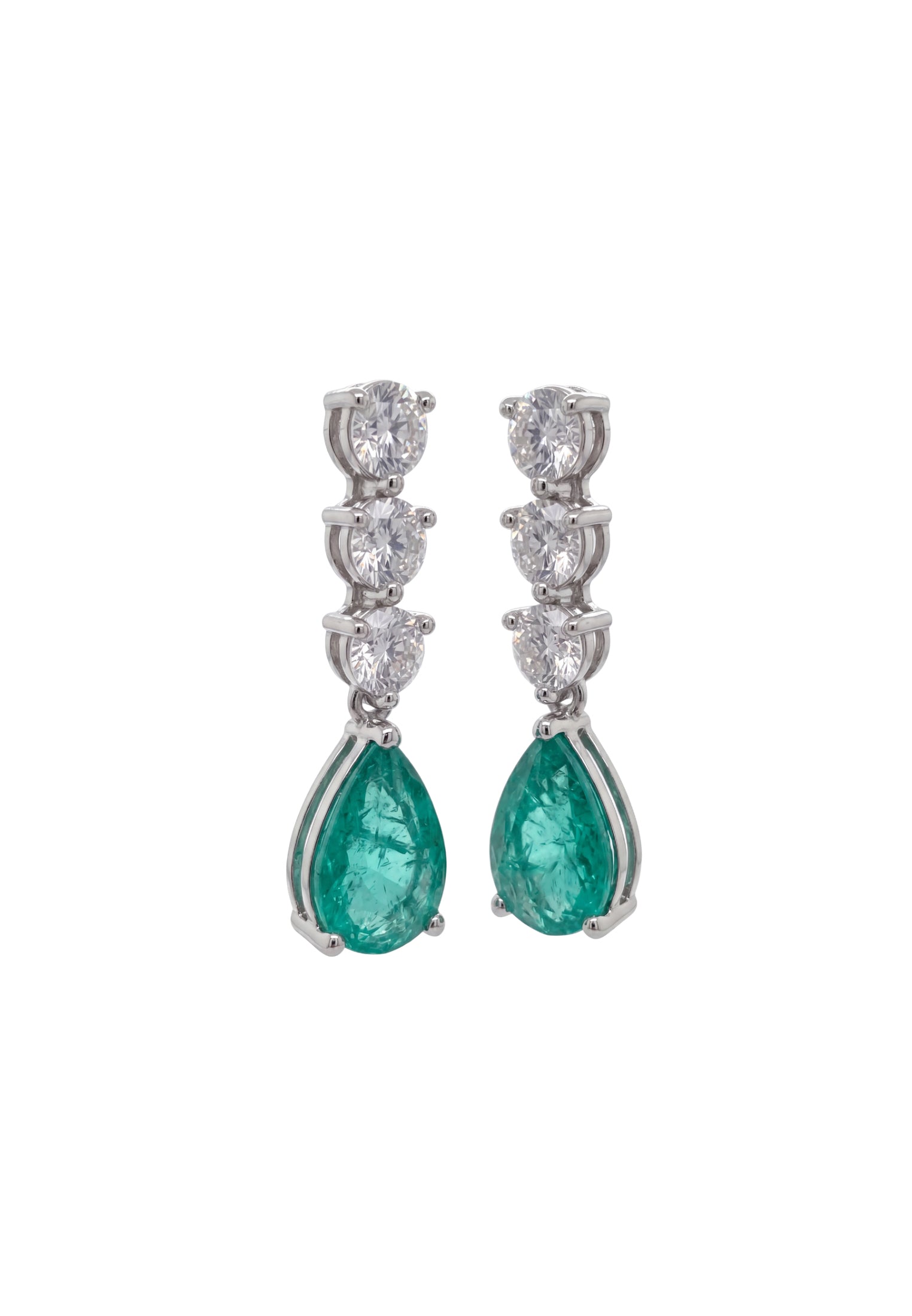 Delphine Paraiba Tourmaline Triple Drop Earrings Silver
