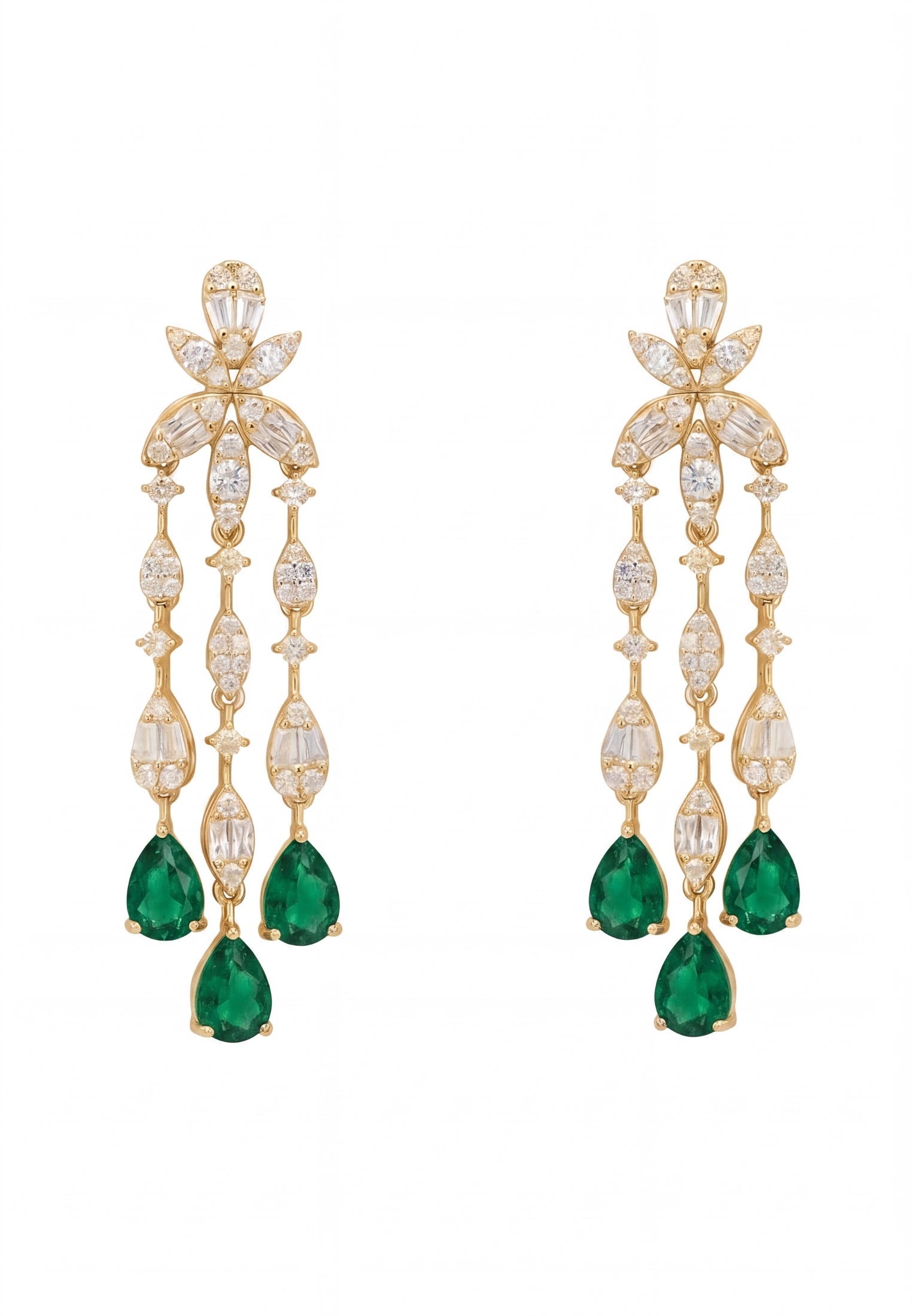 Duchess Emerald Drop Earrings Gold