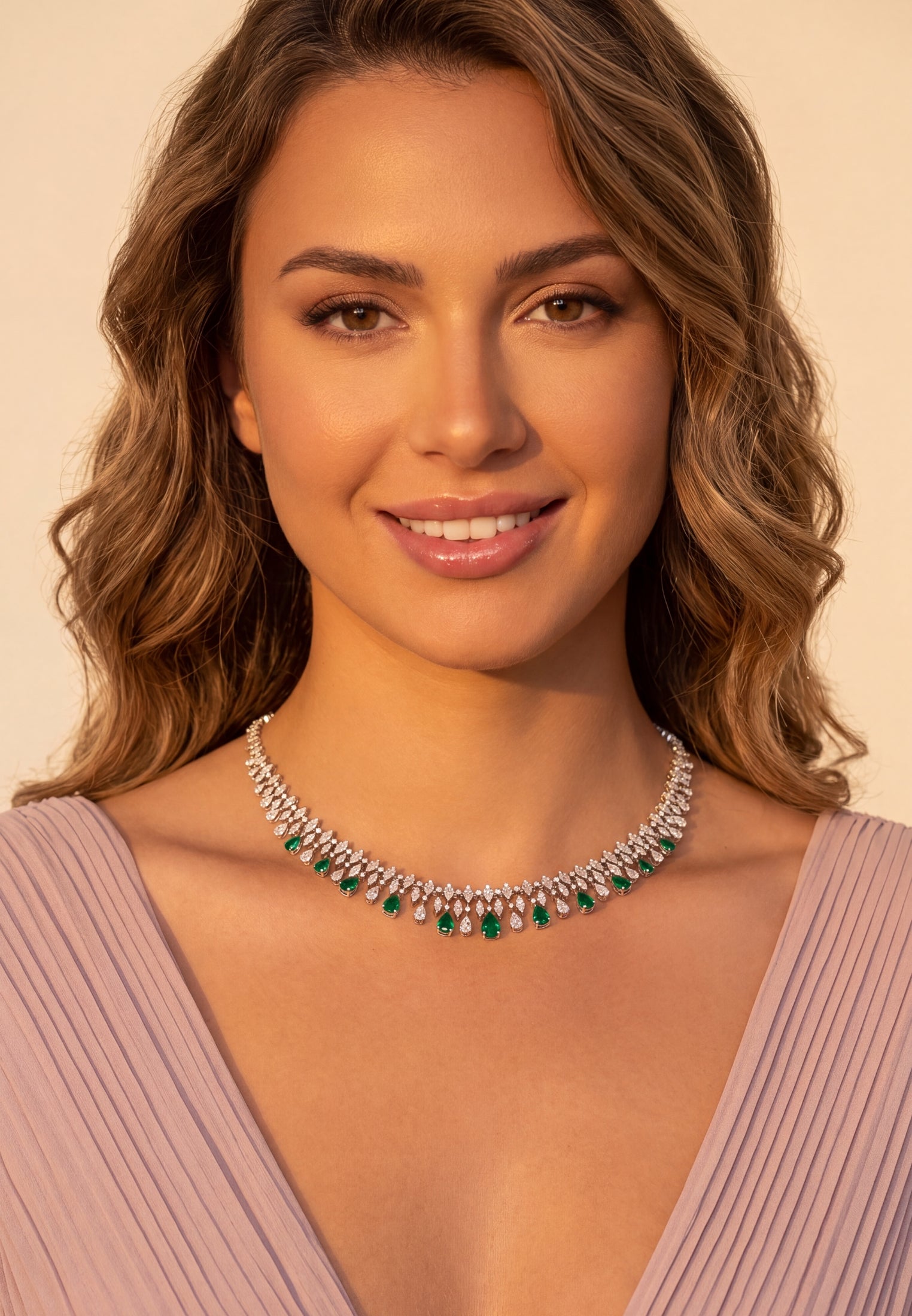 Collier de Caractère Duchess Émeraude Argent