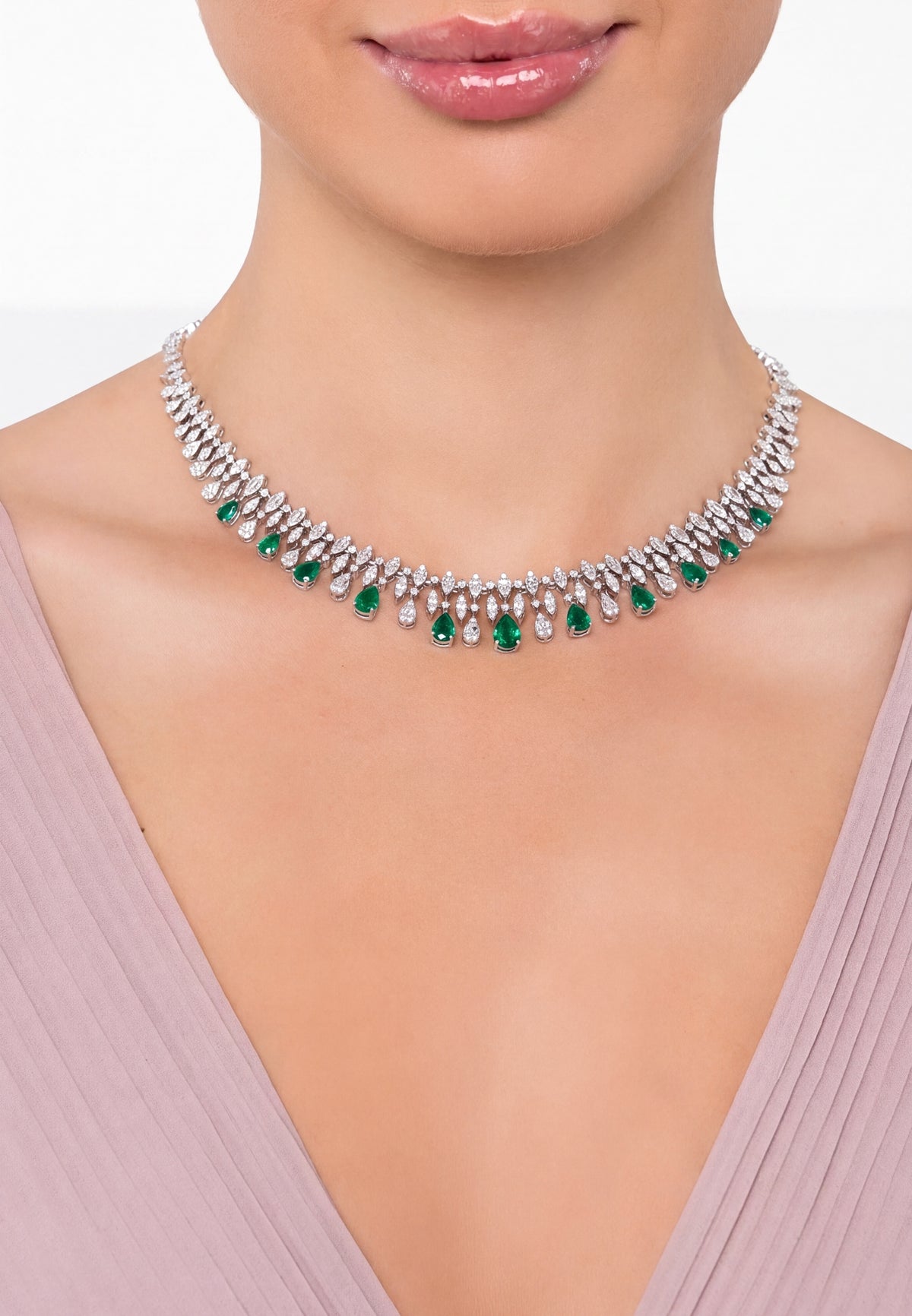 Collier de Caractère Duchess Émeraude Argent