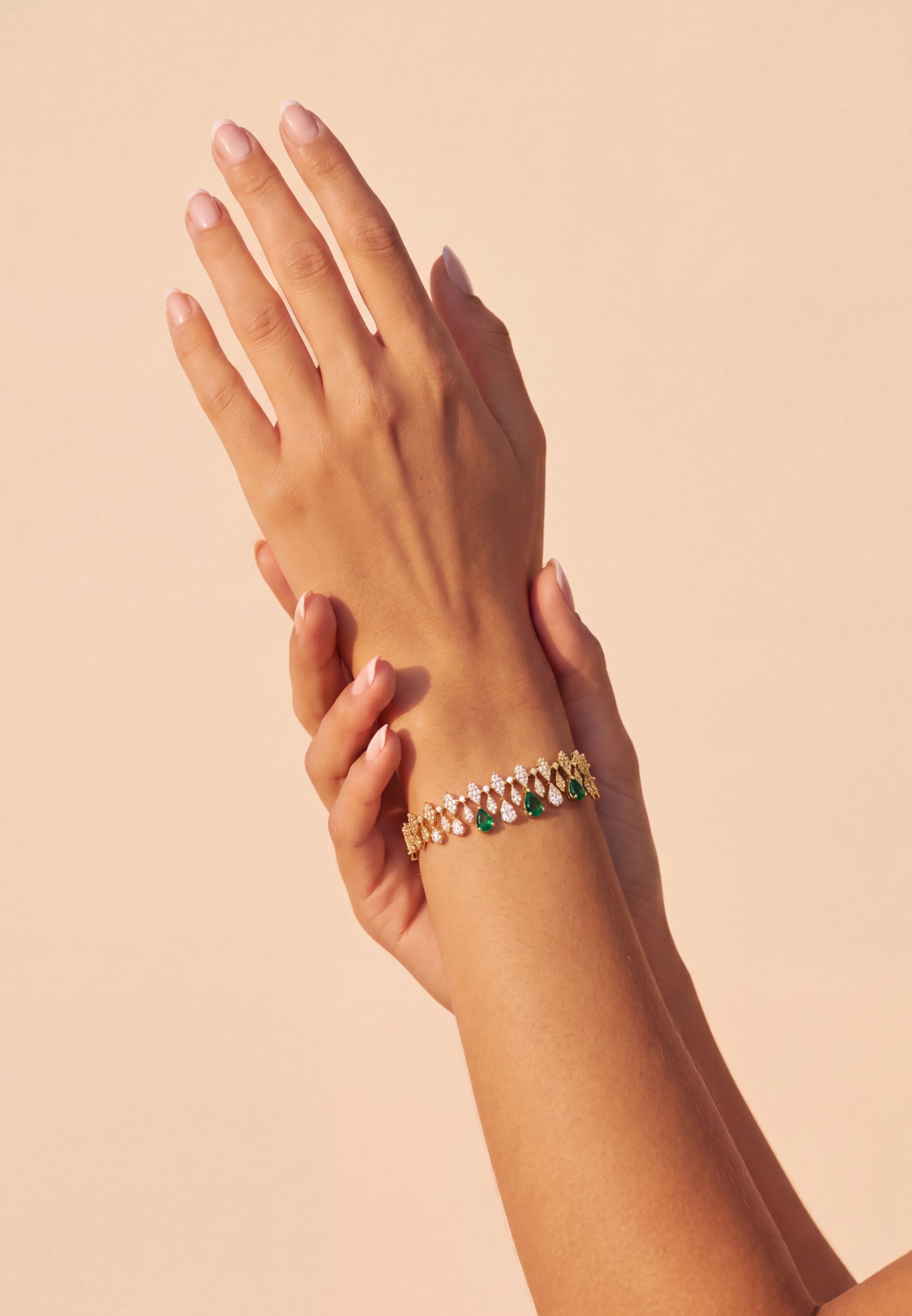 Duchess Émeraude Bracelet tennis Doré