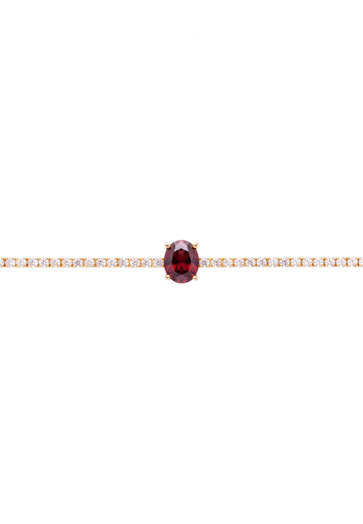 Garbo Ovale Pierre fine Bracelet tennis Rubis Doré