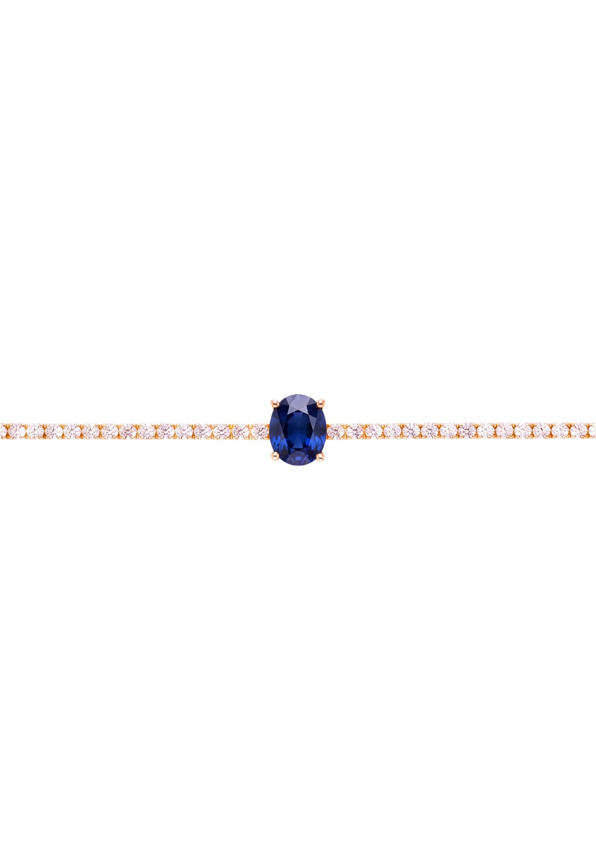 Garbo Ovale Pierre fine Bracelet tennis Saphir Doré
