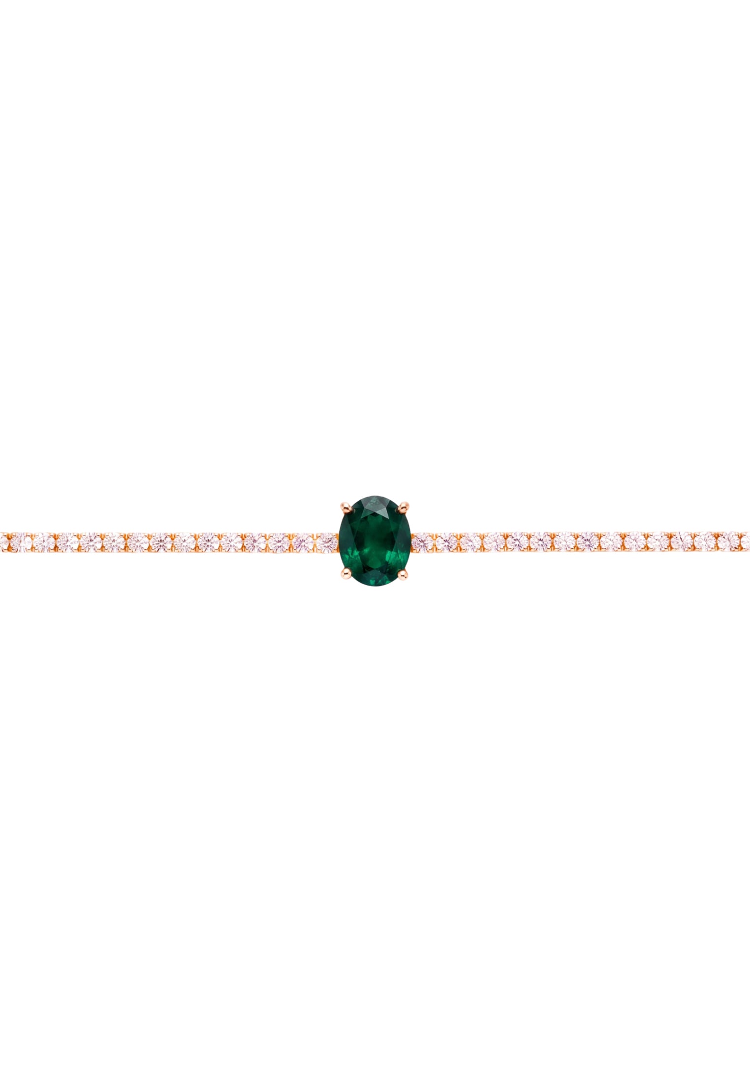 Garbo Ovale Pierre fine Bracelet tennis Émeraude Doré