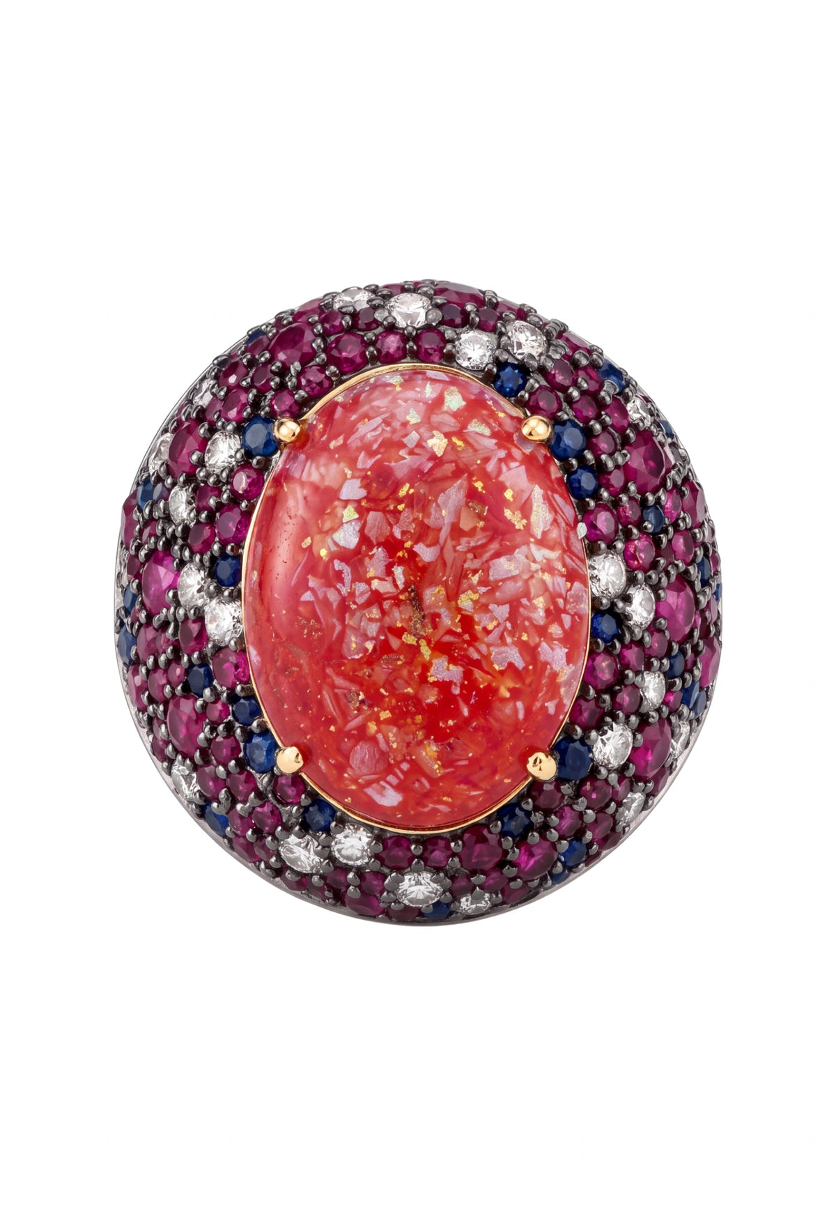 Esmeralda Pink Opal Cocktail Ring Gold
