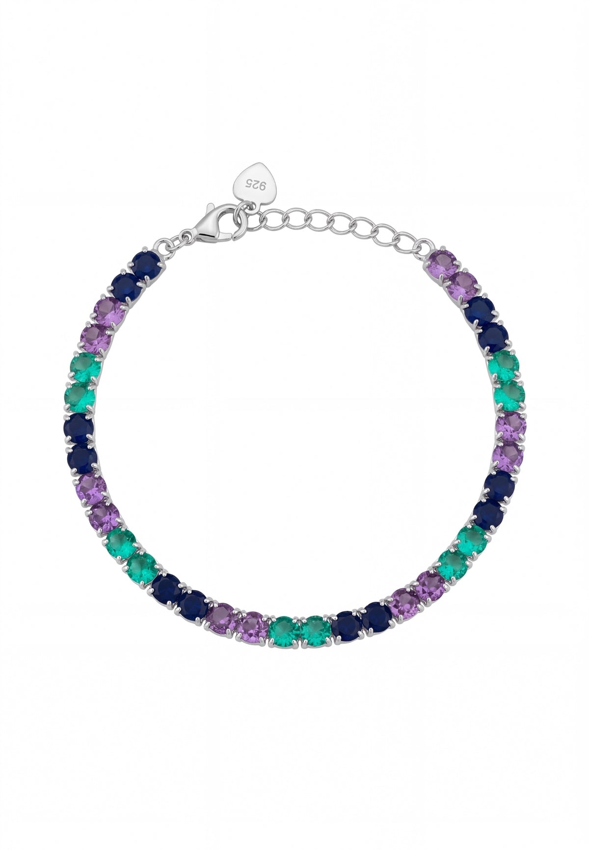 Kaleidoscope Gemstone Tennis Bracelet Silver