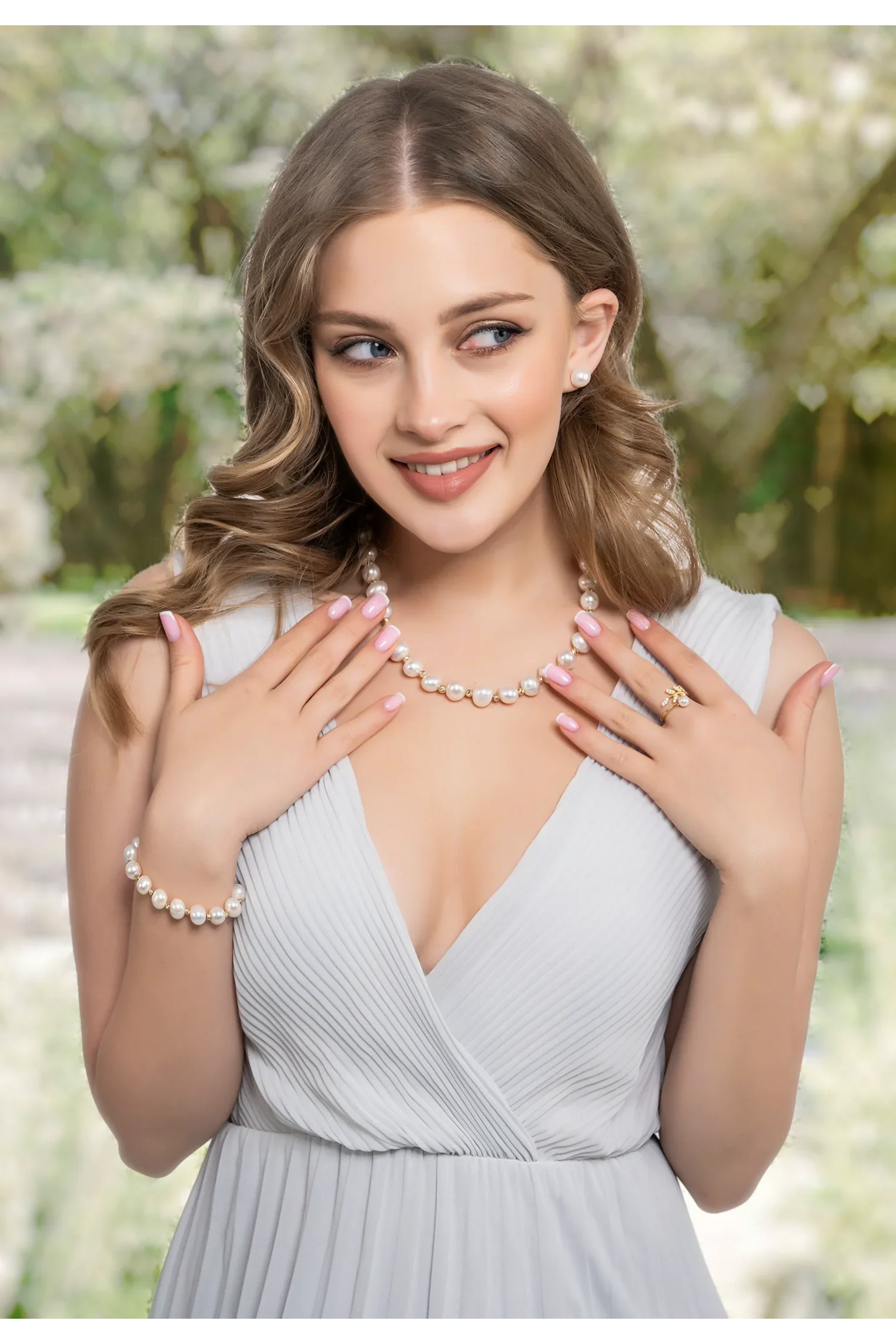 Solid 14K Gold 8mm Classic Natural Pearl Stud Earrings