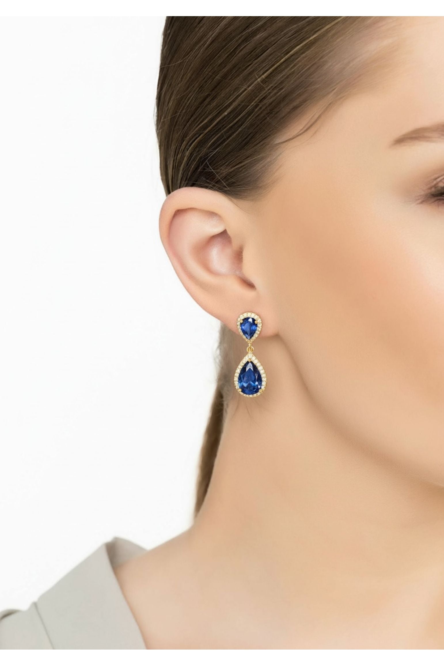 Odette Teardrop Tanzanite Earrings Gold